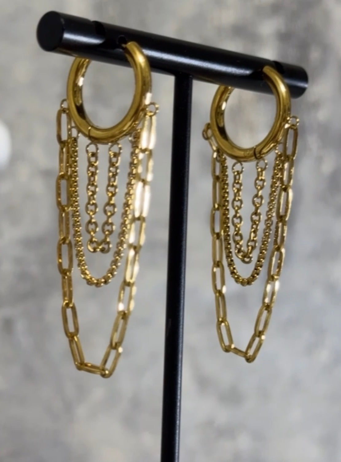 Luxe Layered Chain Hoop Earrings