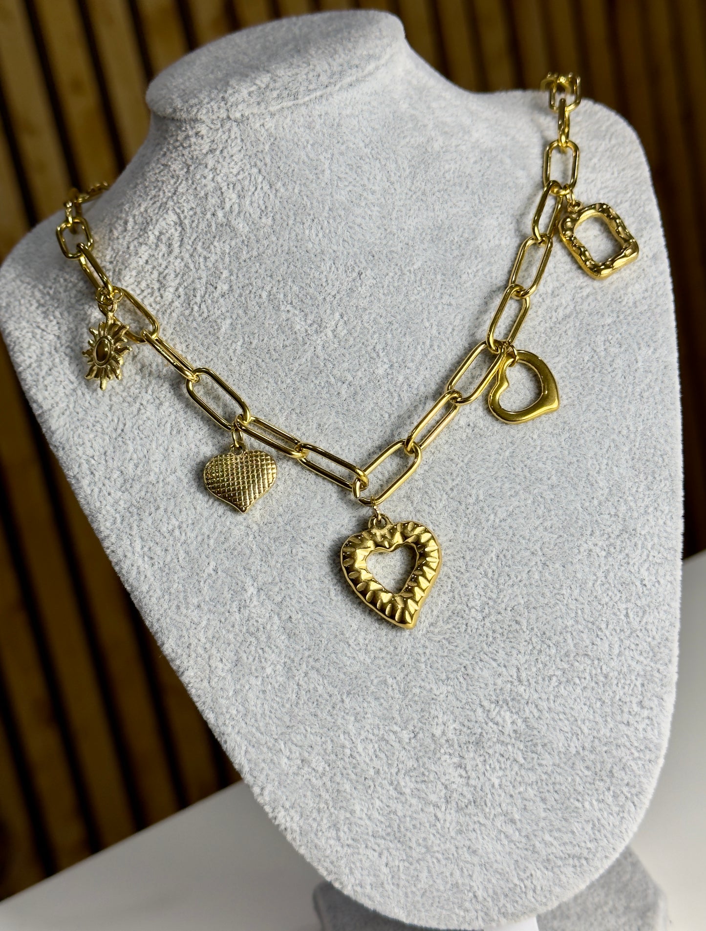 Chunky Paper Clip Charm Necklace