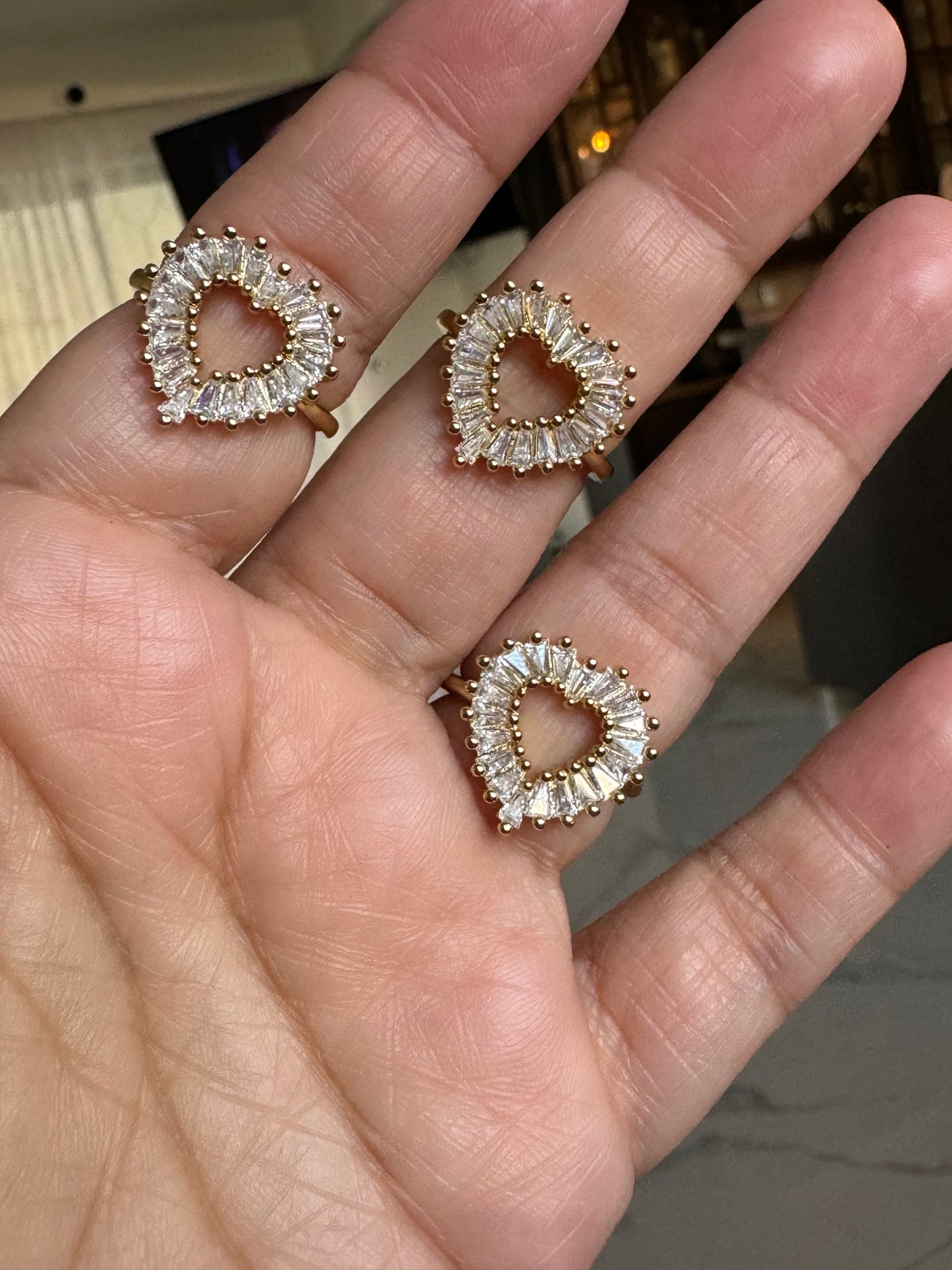 Heart Shape Zirconium Ring Adjustable