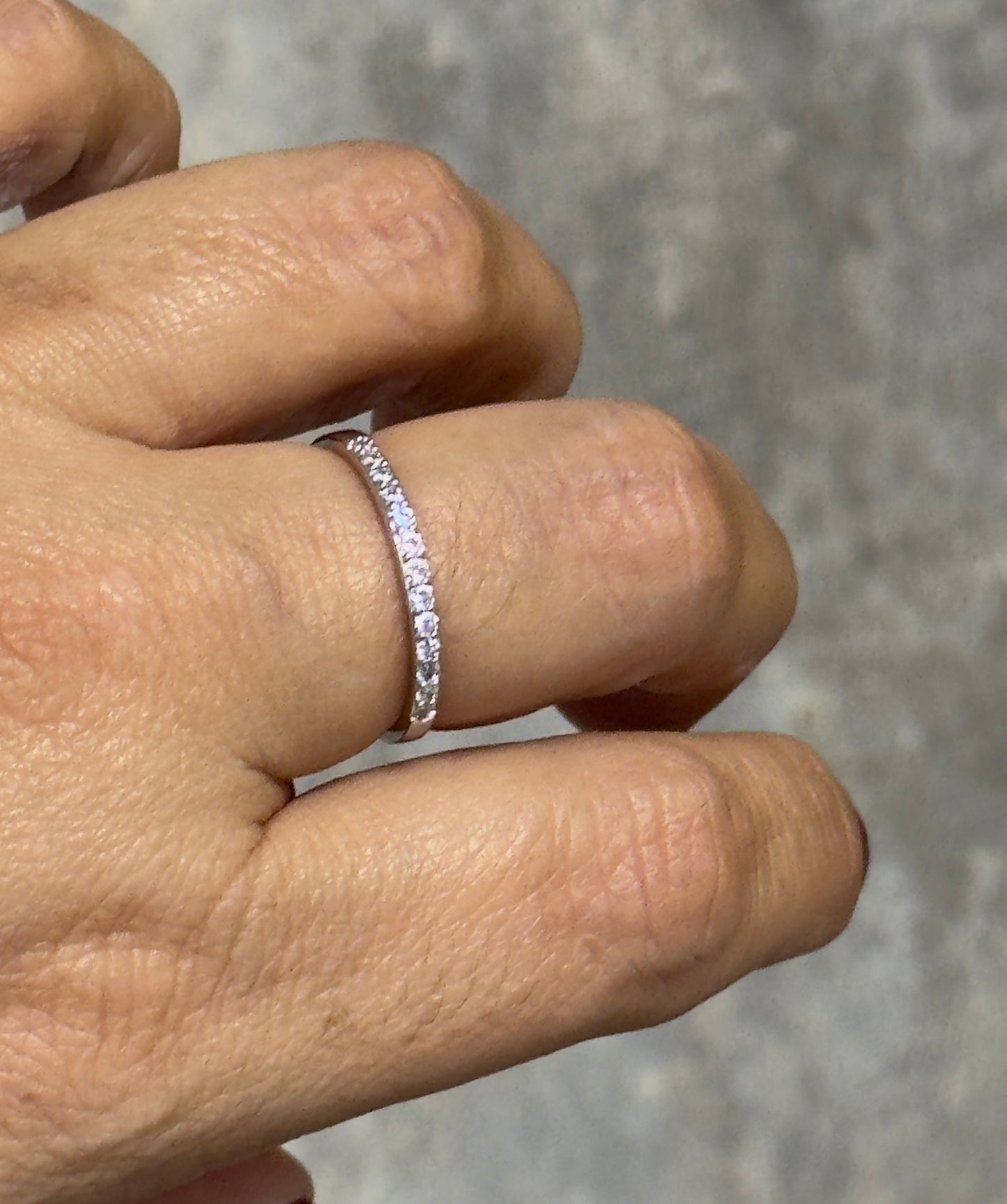 Minimal Silver Pavé Band