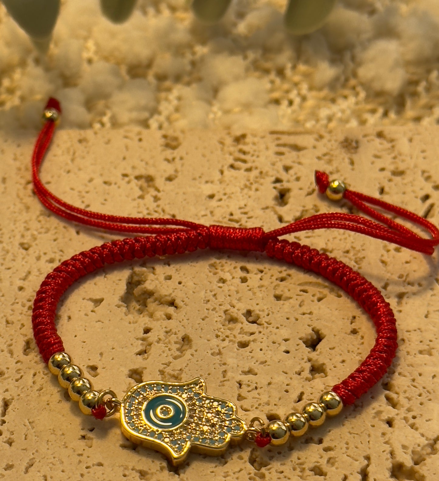 Hamsa Red Adjustable Bracelet