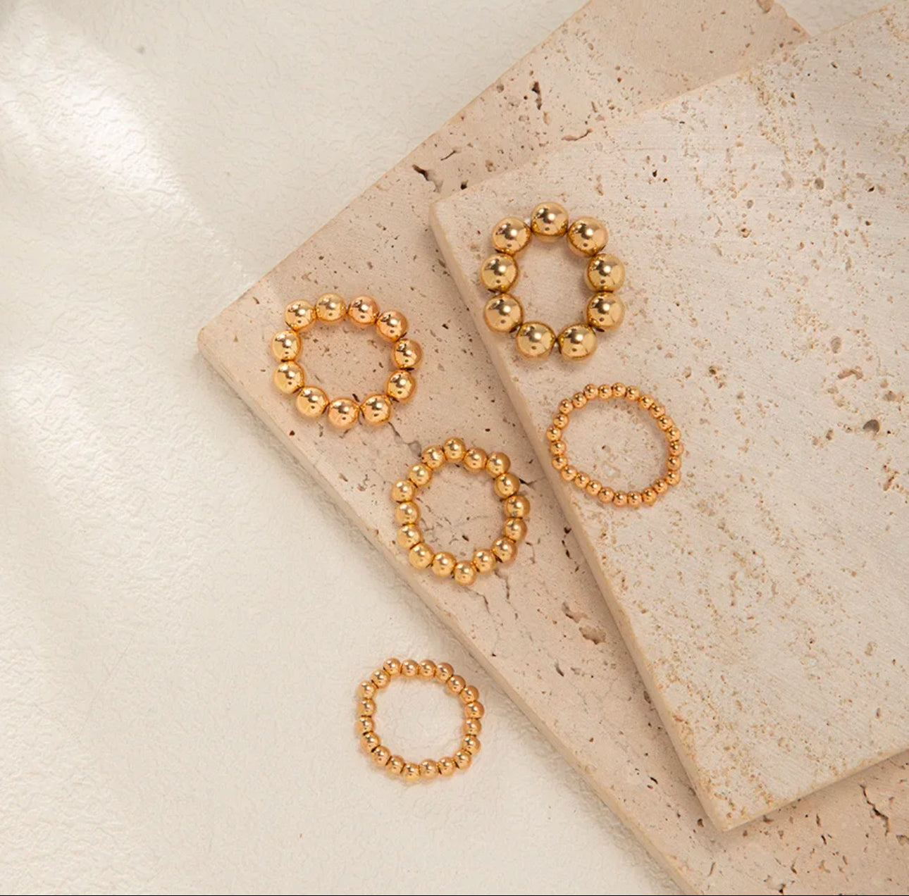 18Kt Stainless Steel Bead Set (5 piece )