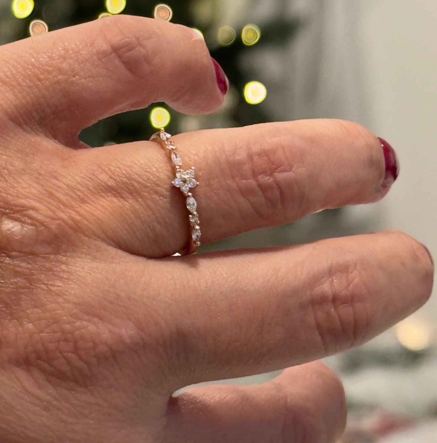 CZ Floral Solitaire Ring