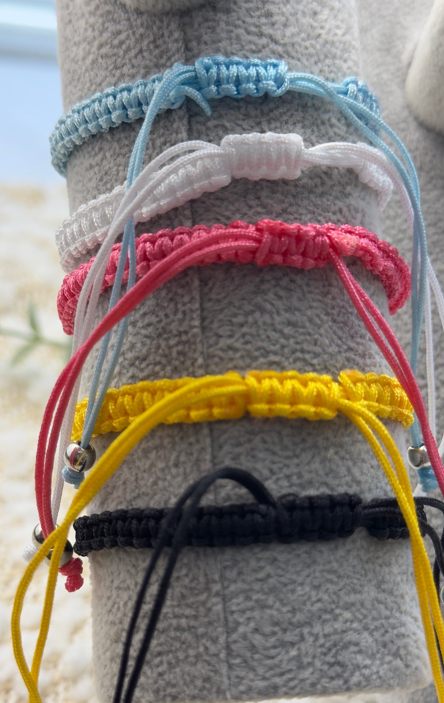 Hand-Made Color Bracelets With Silver Cross