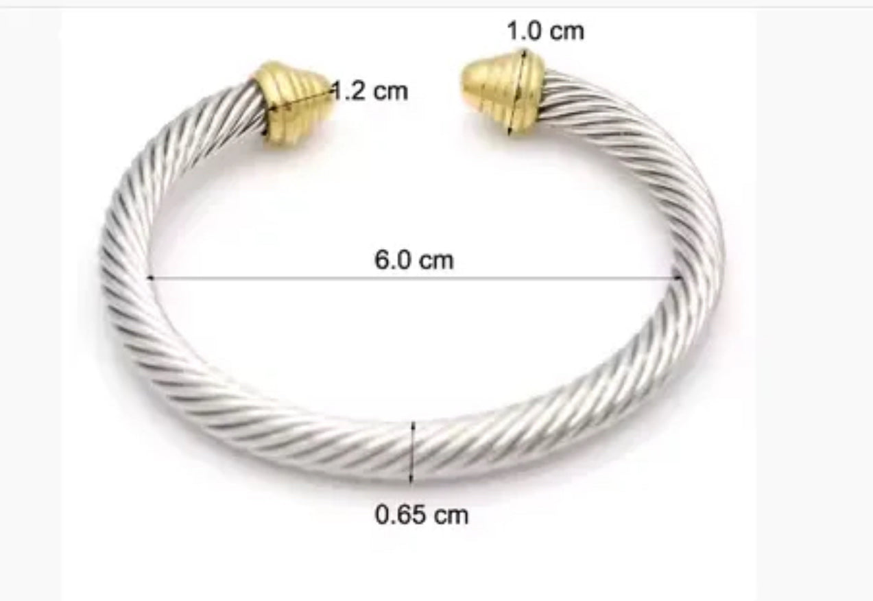 Two-Tone Rope Cuff Bangle