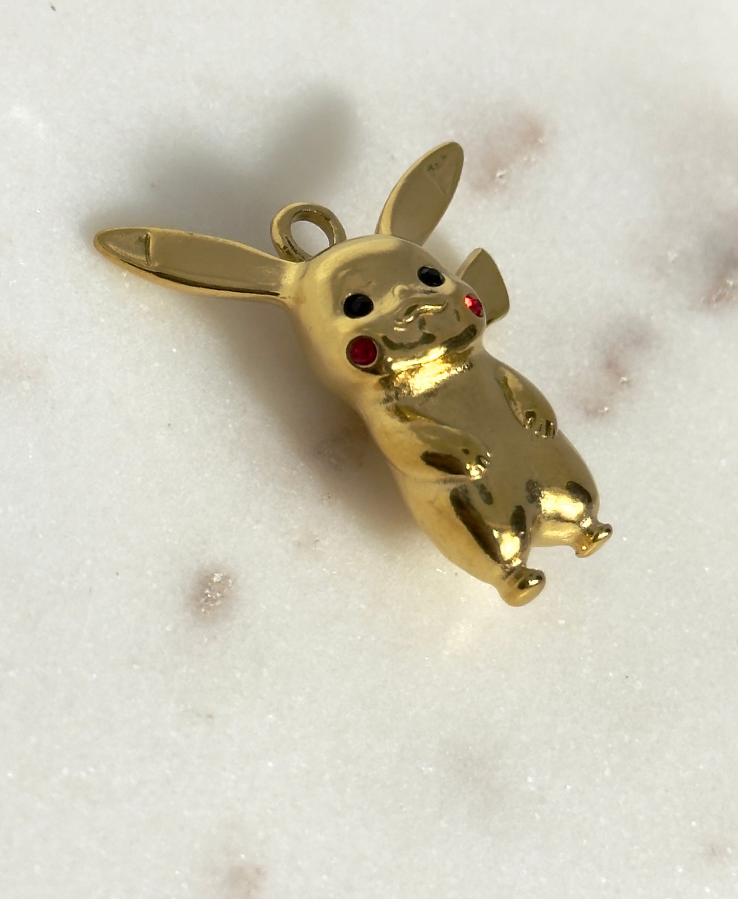 Gold Electric Mouse Stainless Steel Charm