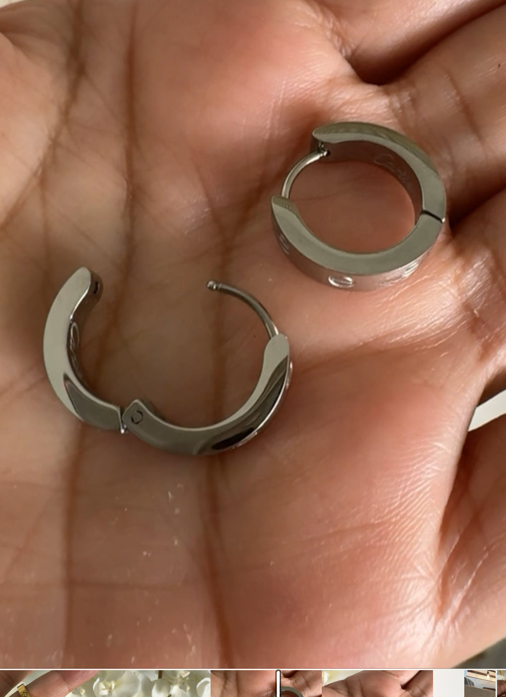 Pendientes de aro clásicos con tornillos