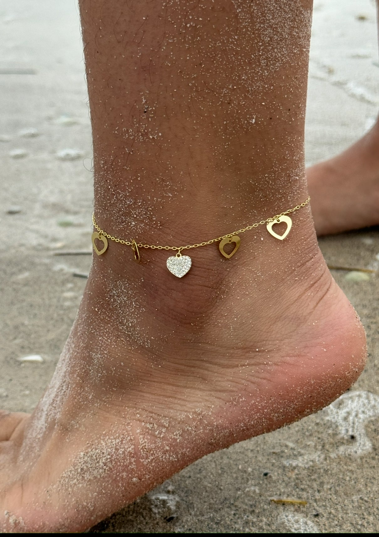 5 Hearts Anklet