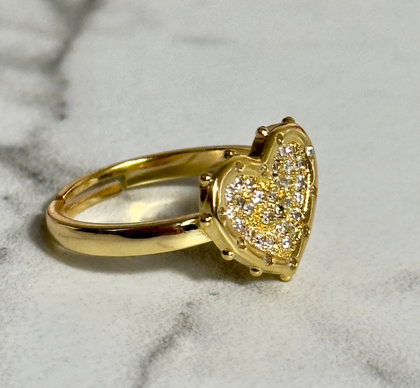 Adjustable heart zirconium ring - Figi JewelsRings