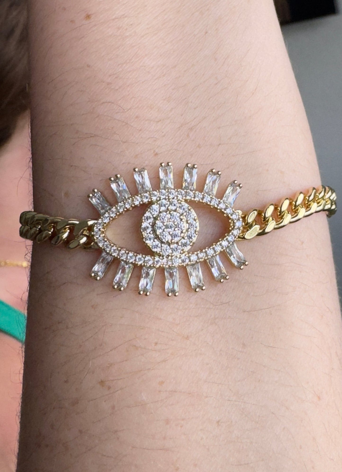 Eye Cuban bracelet with crystals - Figi JewelsBracelets