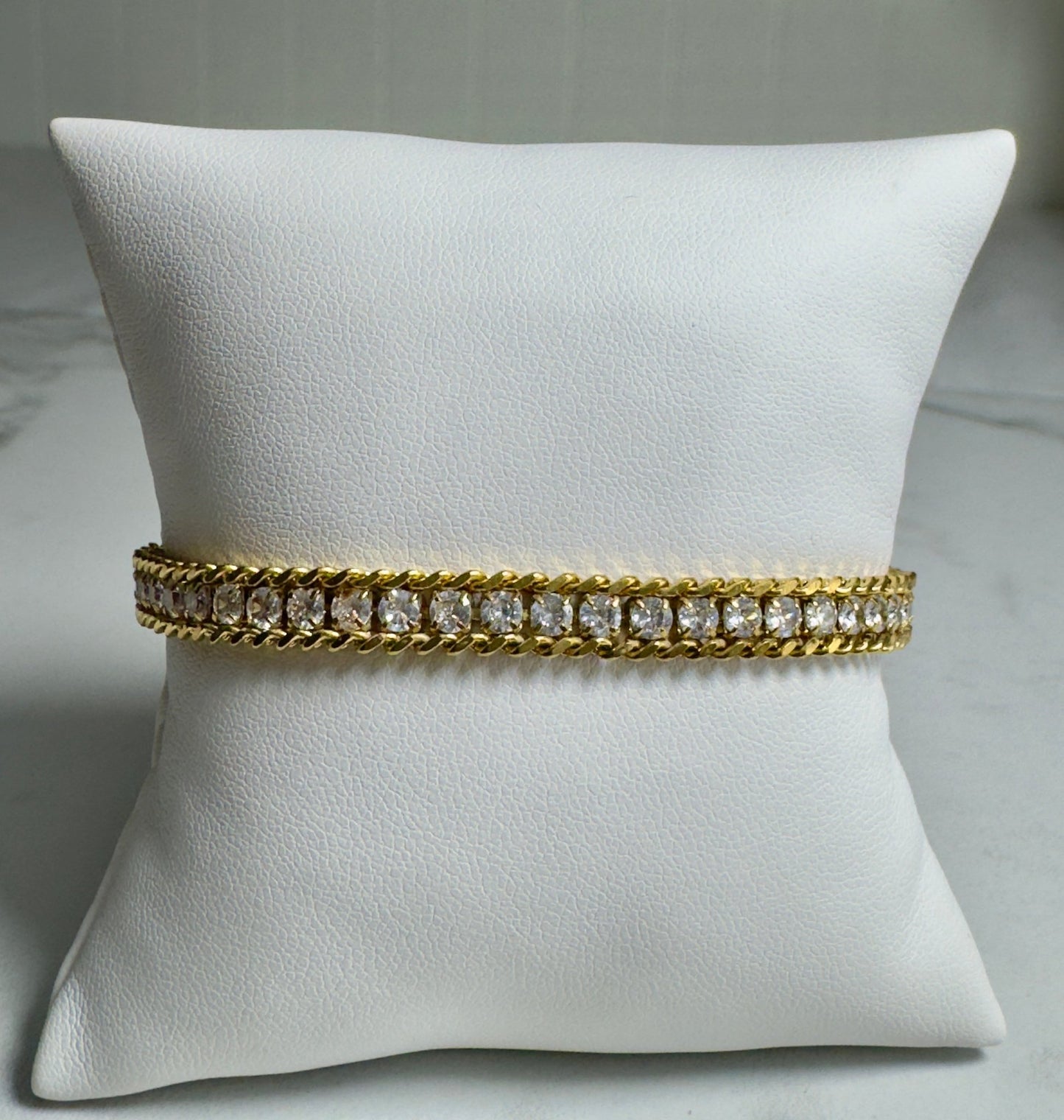 Tennis Cuban bracelet with crystals adjustable 18k plated - Figi JewelsBracelets