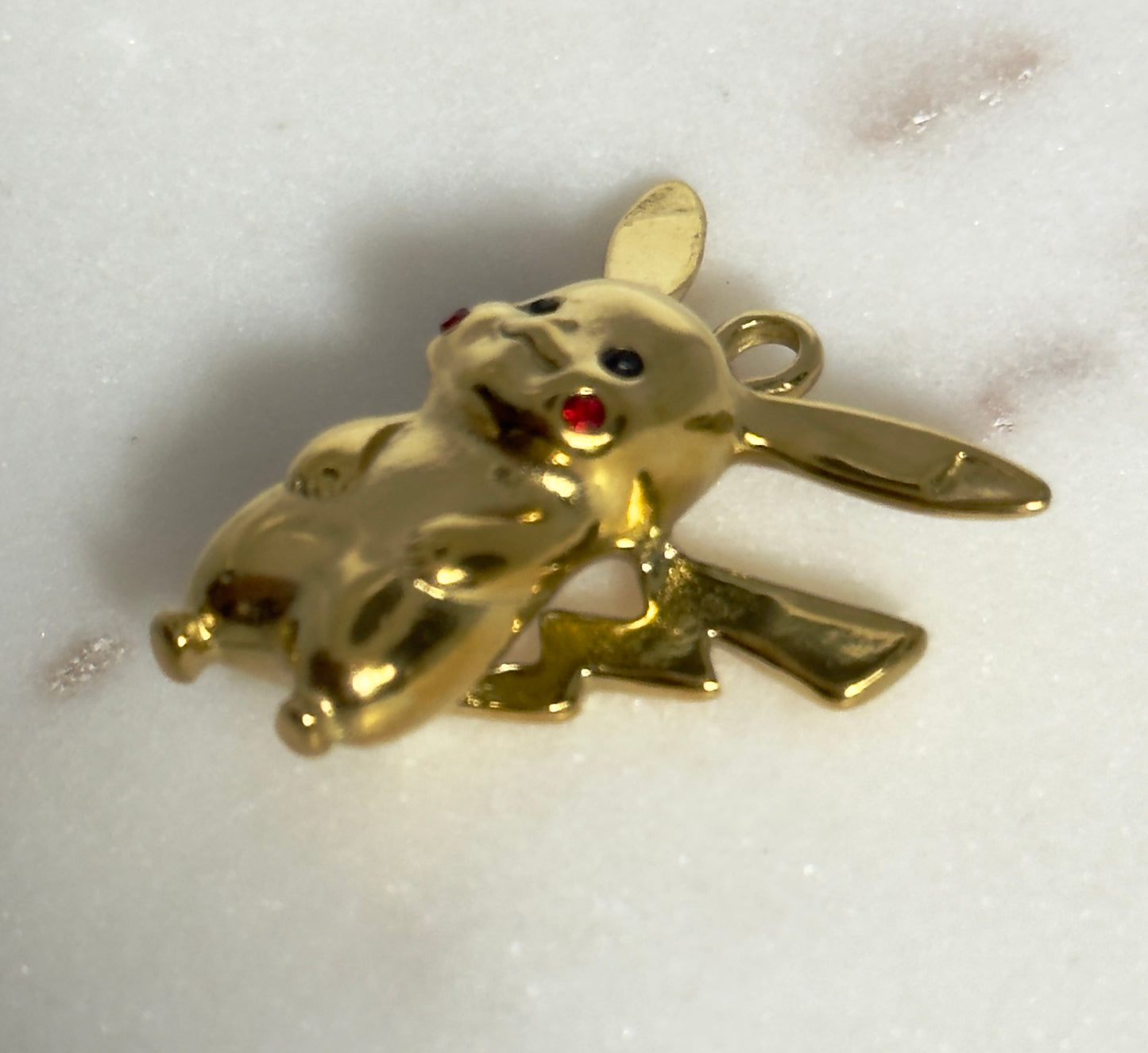 Gold Electric Mouse Stainless Steel Charm
