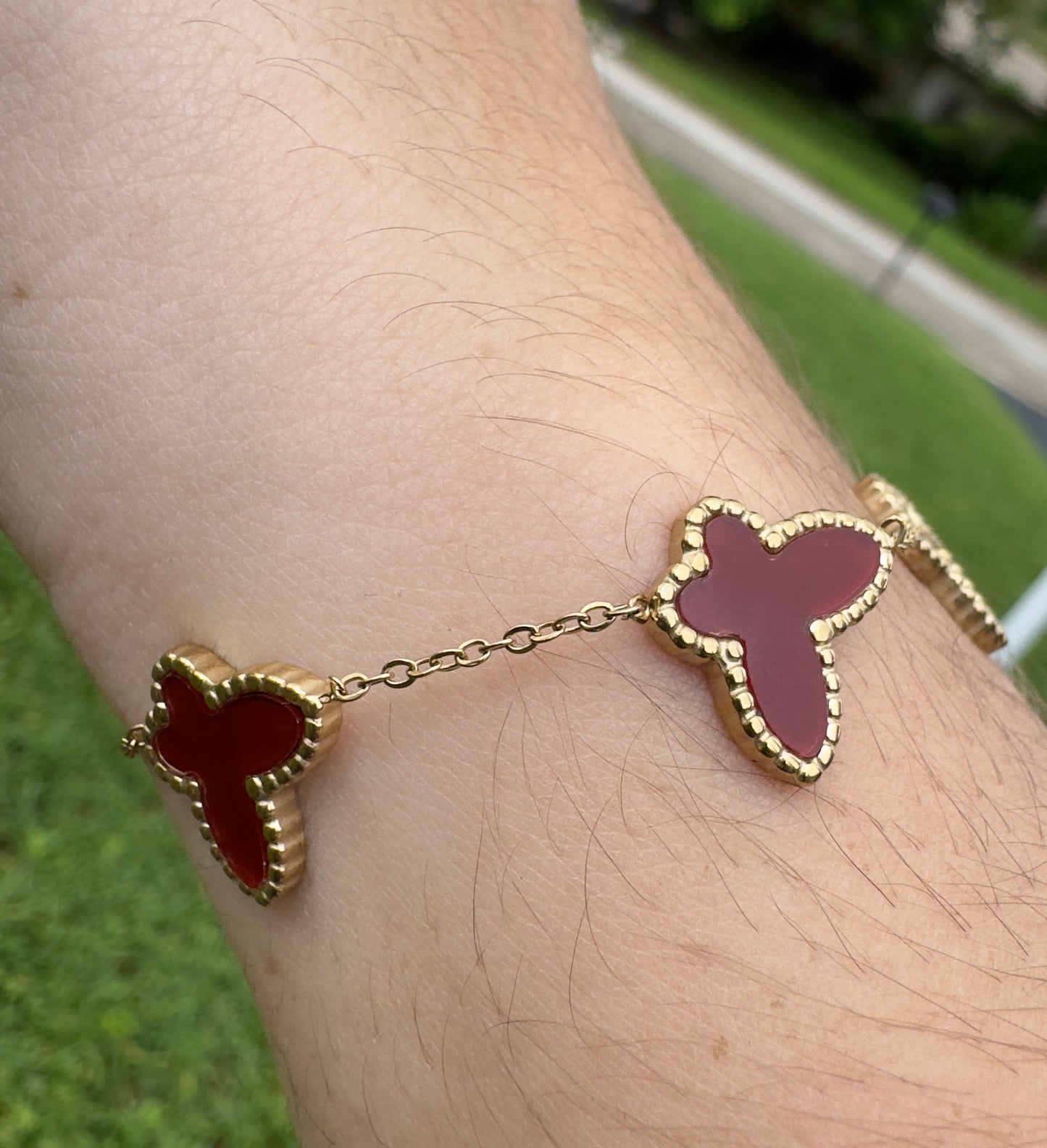 Dark Red Butterfly Bracelet