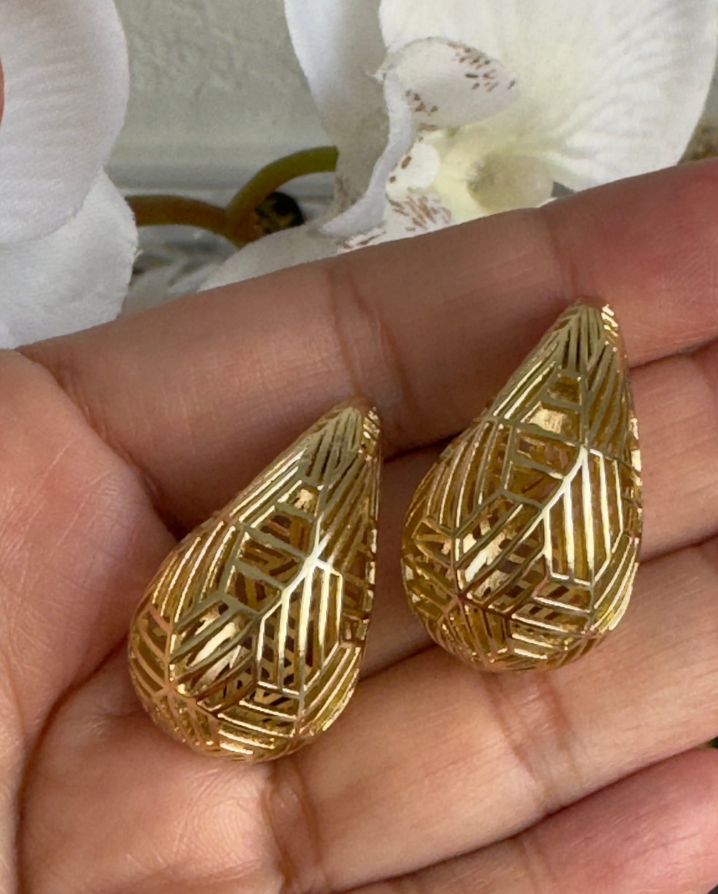 Chunky Patterned Drop Earrings