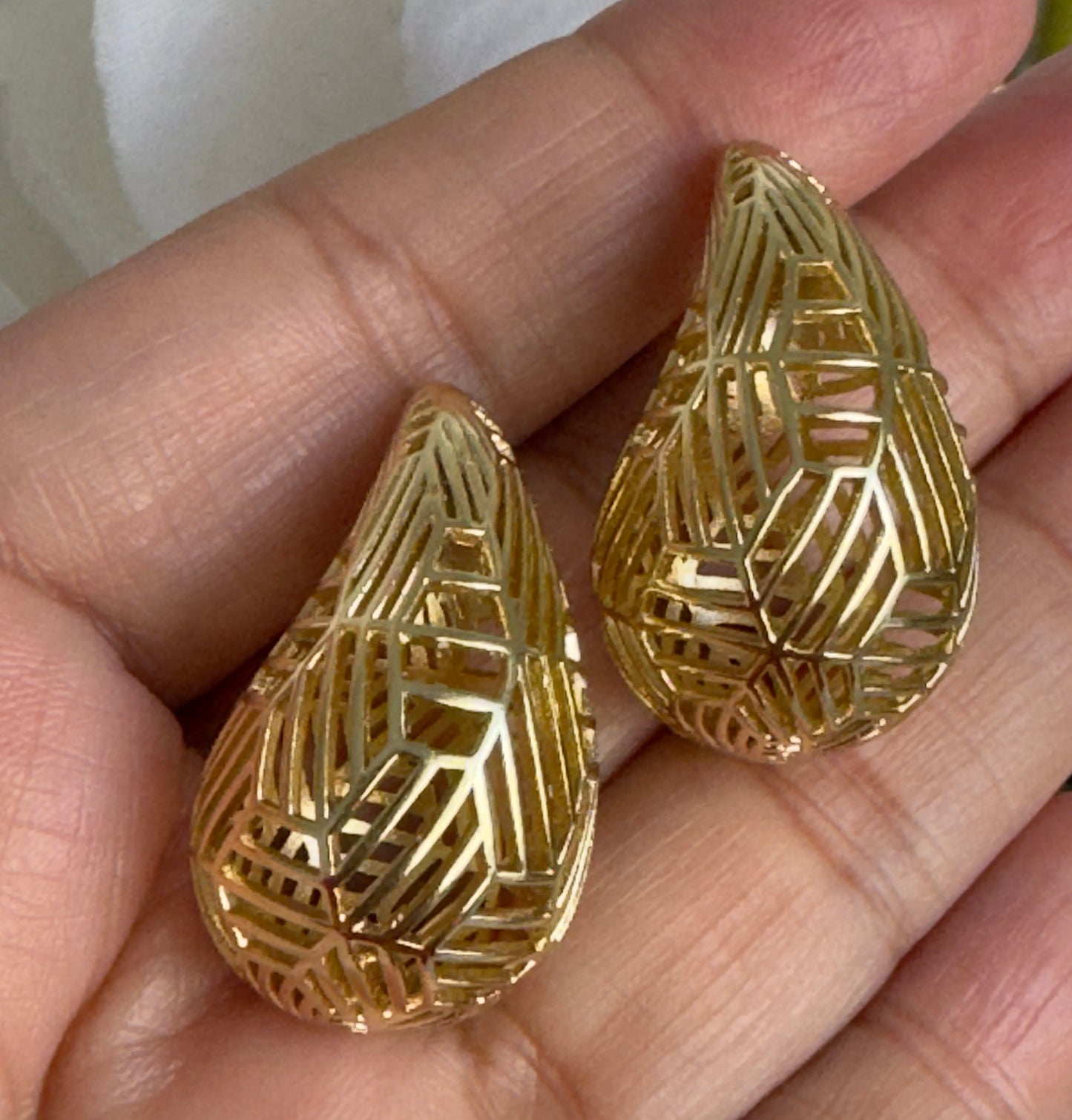 Chunky Patterned Drop Earrings