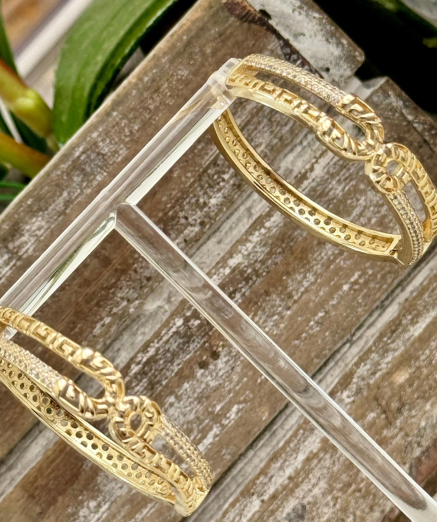 14k plated hoop earrings paperclip style with zicornium - Figi JewelsHoops