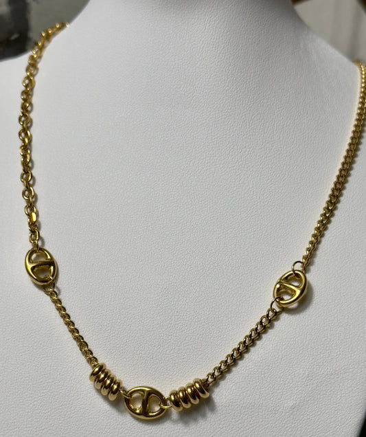 18 kt gold stainless steel gold plated Cuban link chain - Figi Jewels