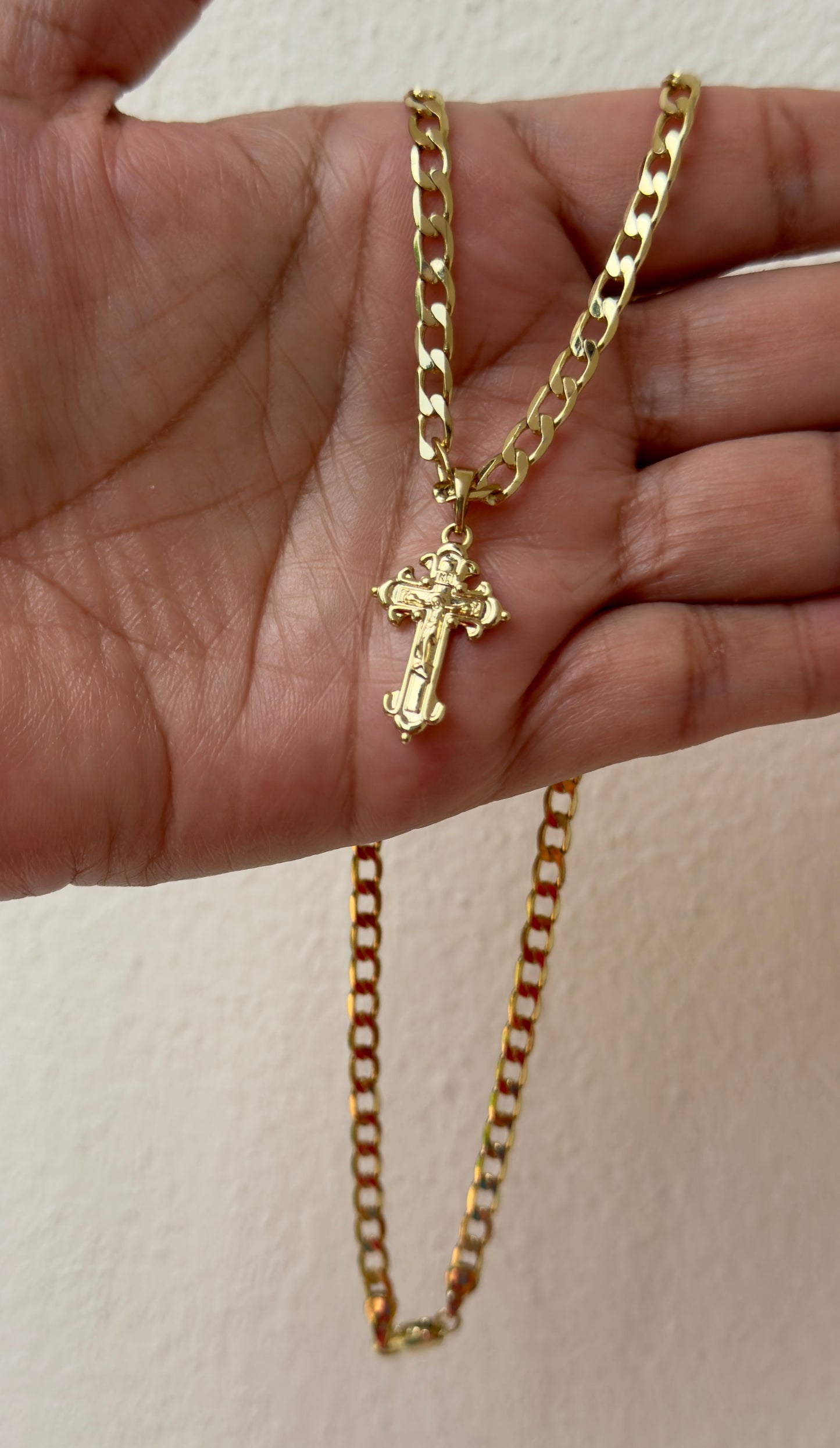 Cuban Crucifix Charm Necklace