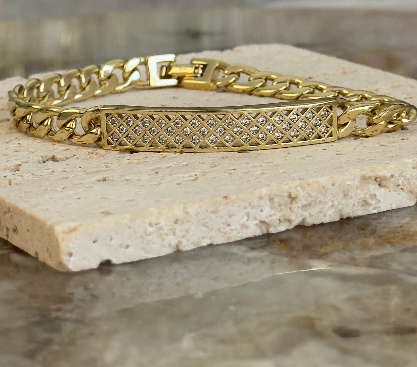 Diamond Cut Cuban Bracelet Plate