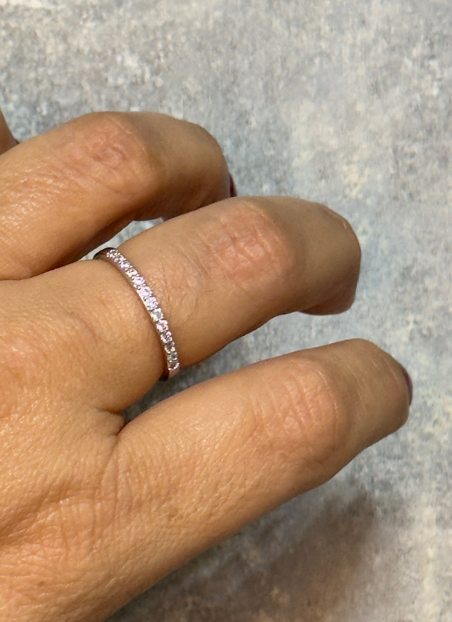 Minimal Silver Pavé Band