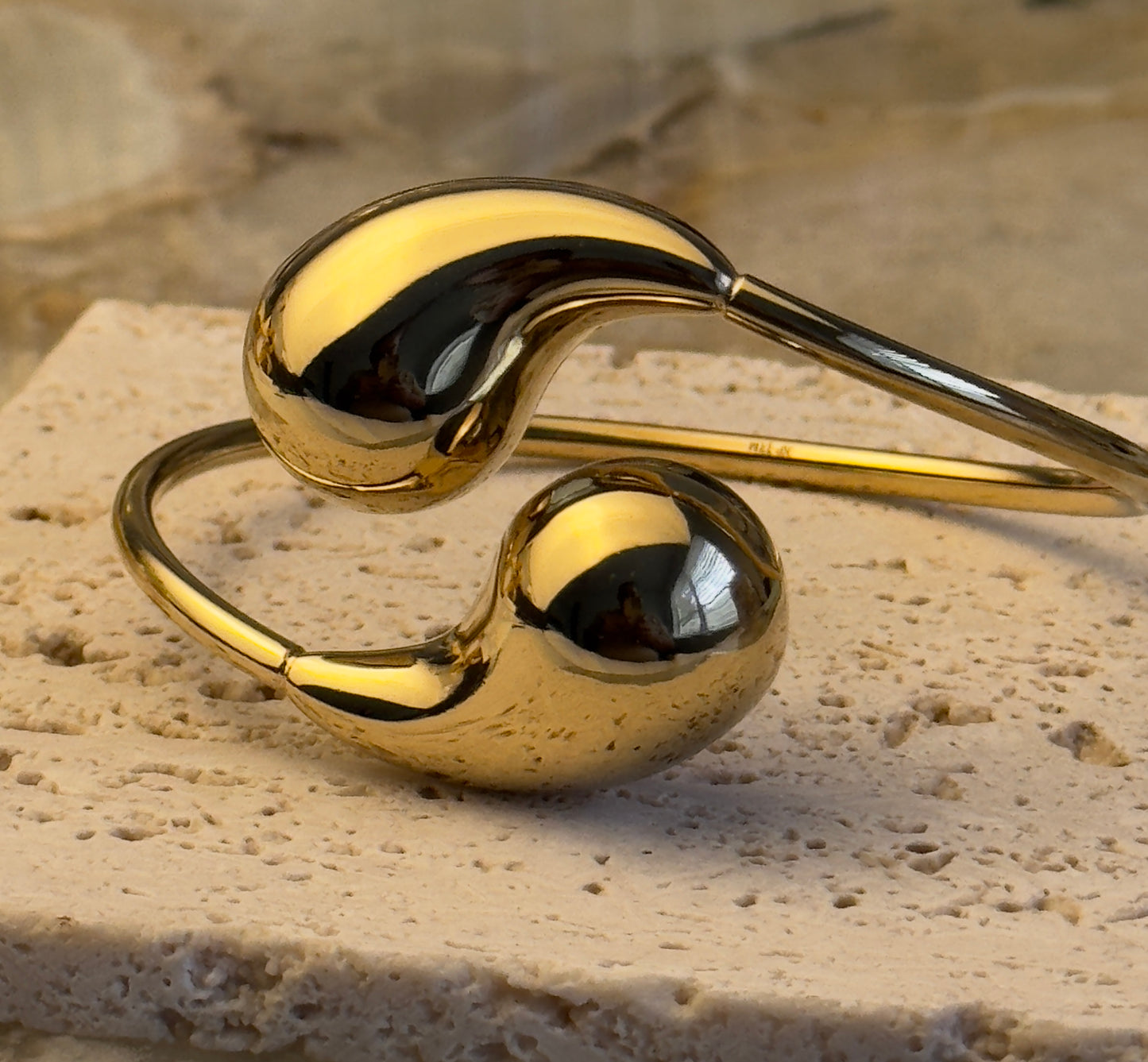 Double Tear Drop Cuff Bangle