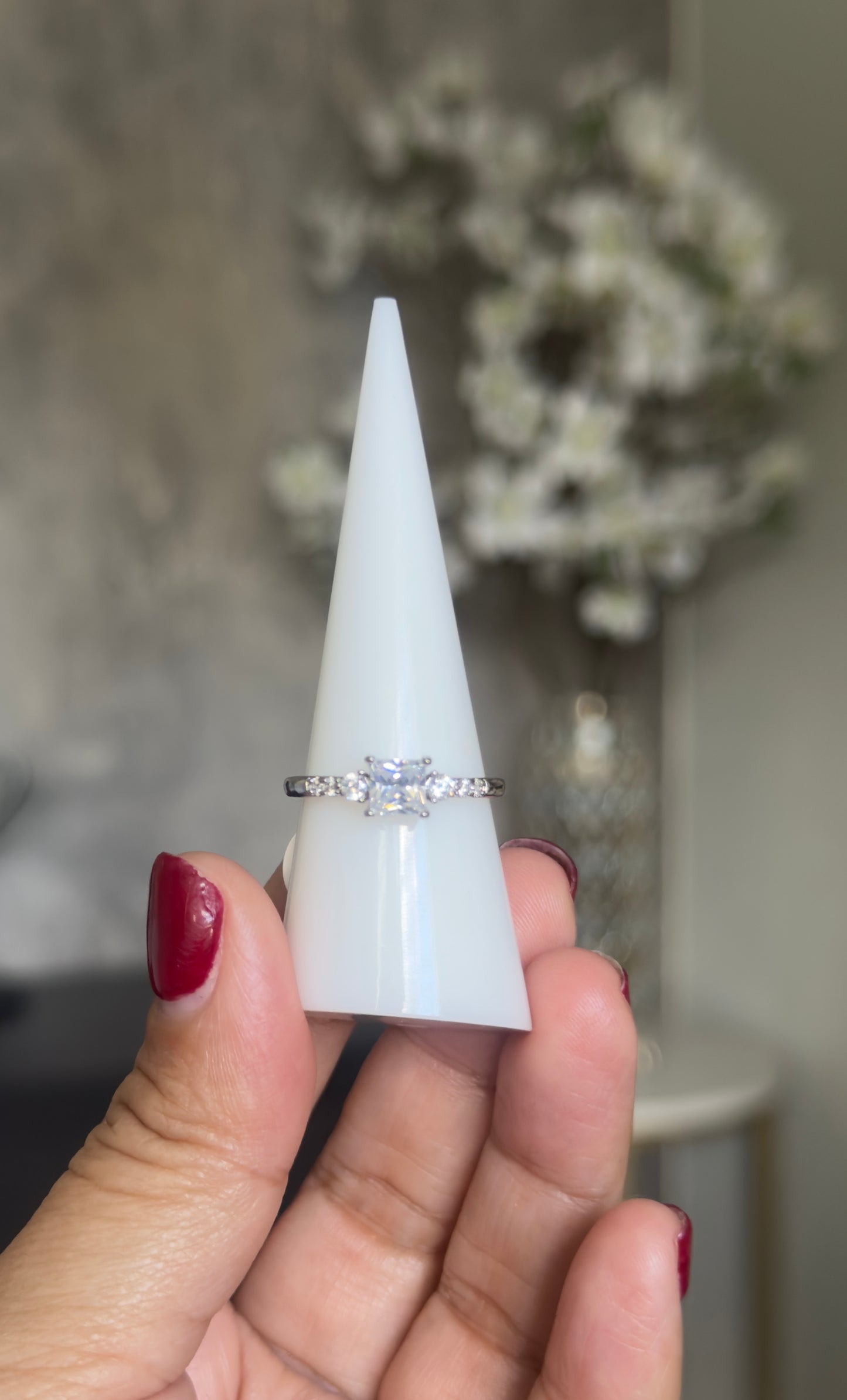 Emerald Cut CZ Solitaire Ring | Waterproof & Tarnish Resistant