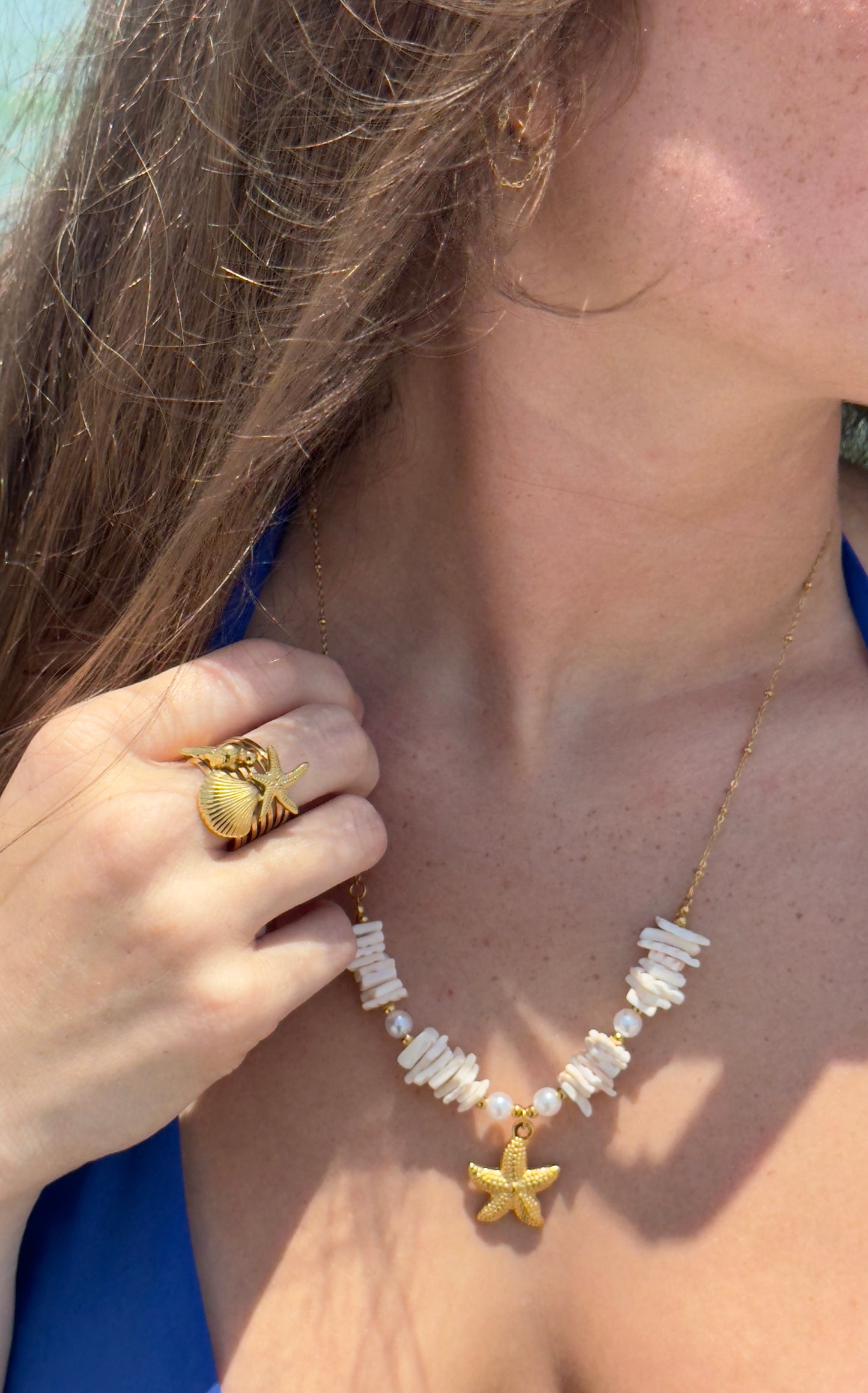 Star Shell Necklace Adjustable