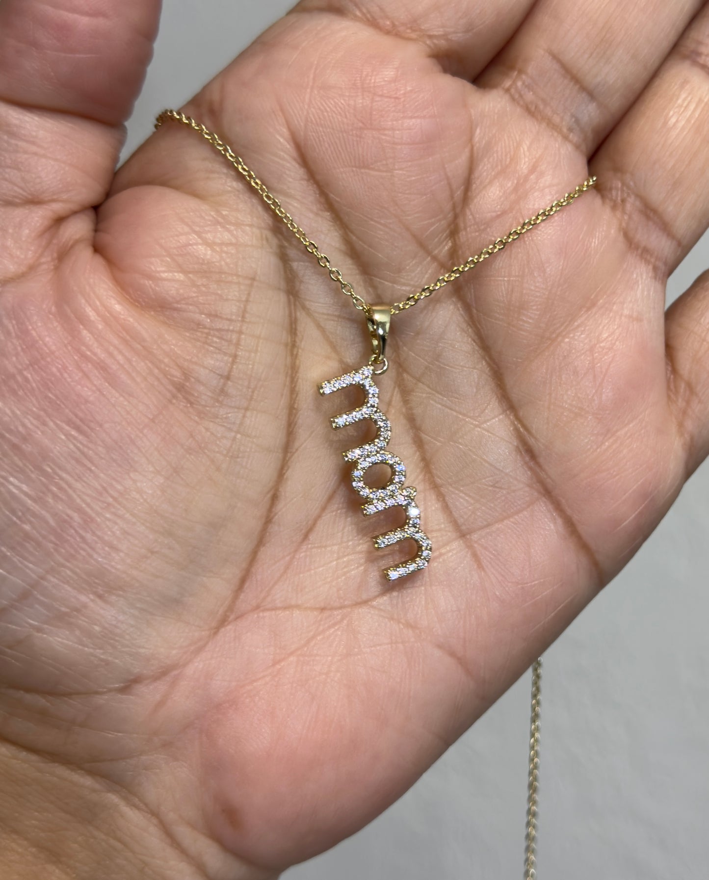 MOM Necklace – 14K Gold Plated  (18”)