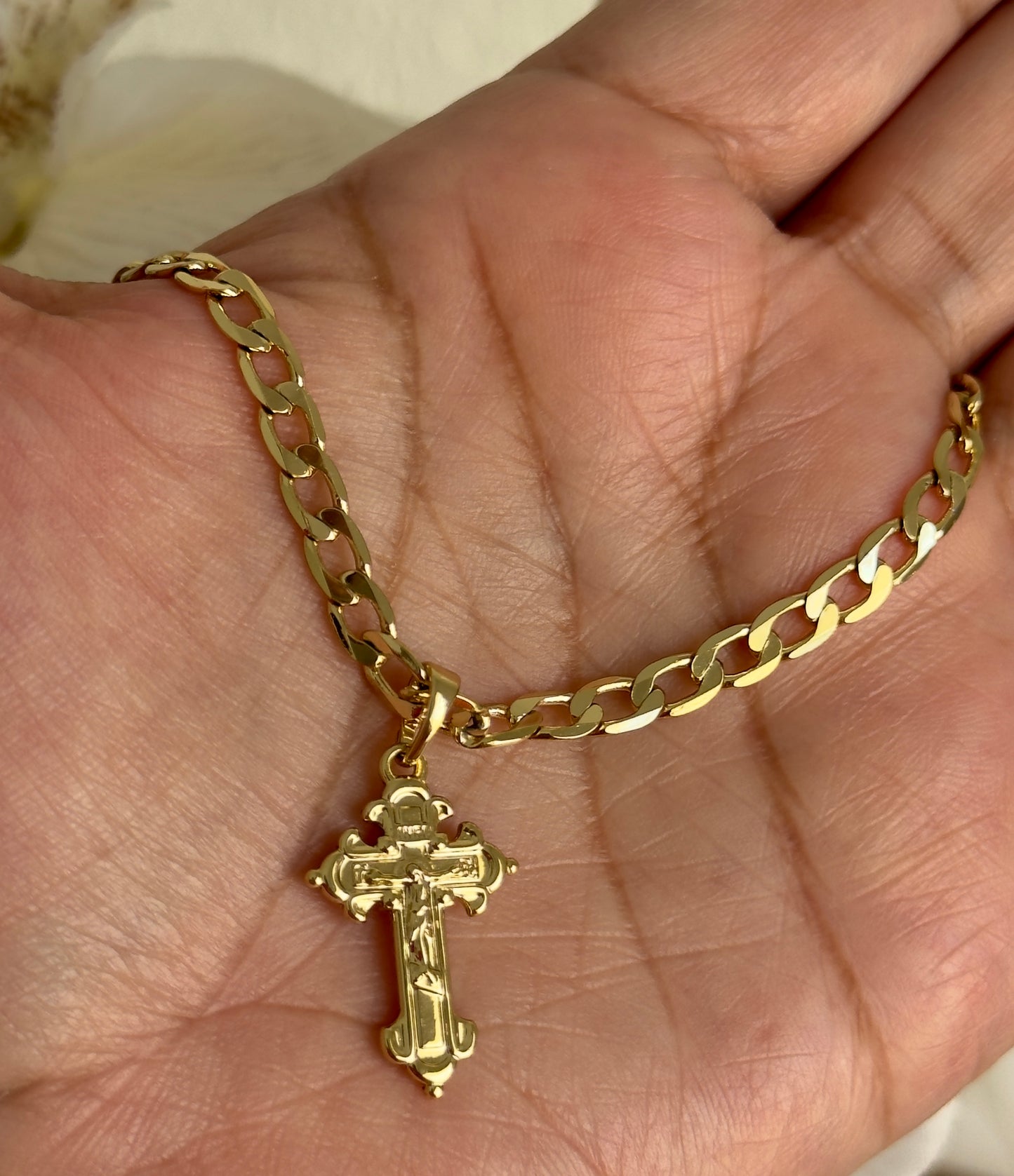 Cuban Crucifix Charm Necklace