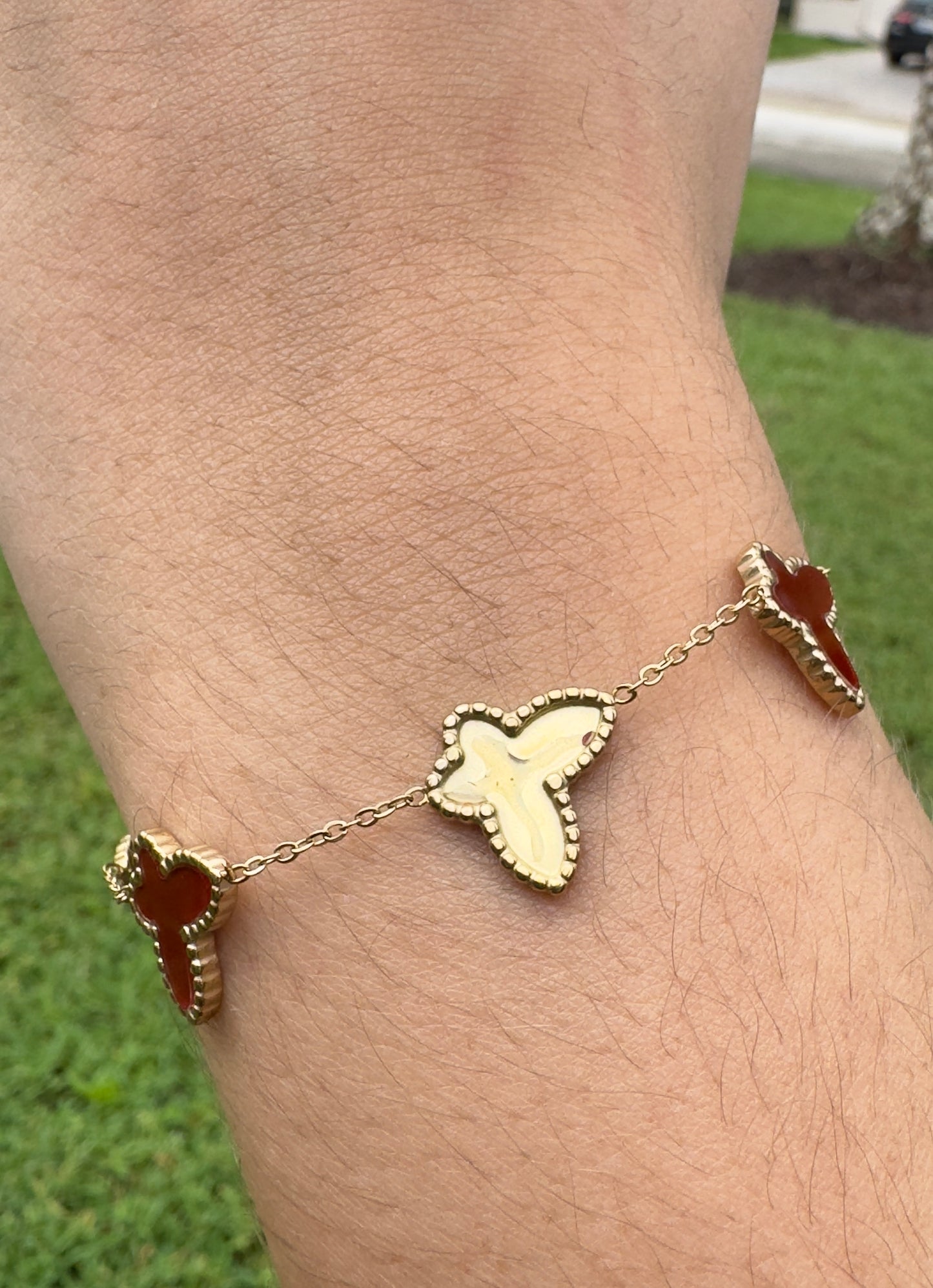 Dark Red Butterfly Bracelet