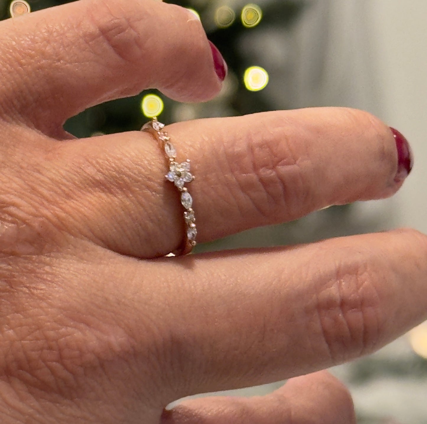 CZ Floral Solitaire Ring