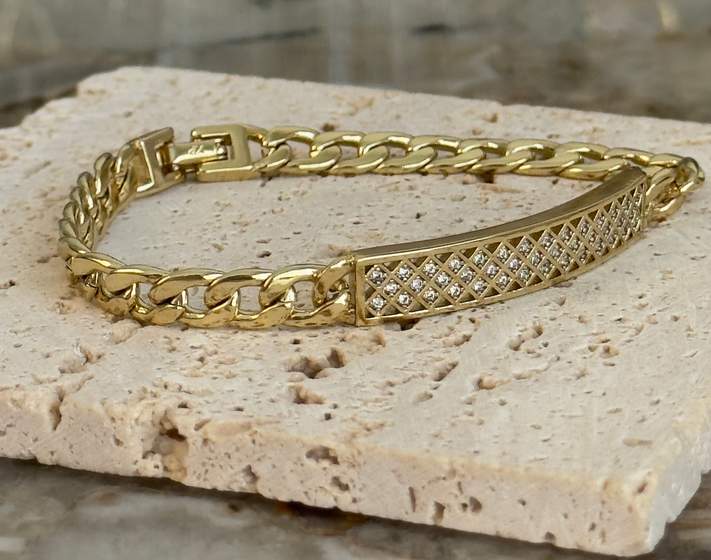 Diamond Cut Cuban Bracelet Plate