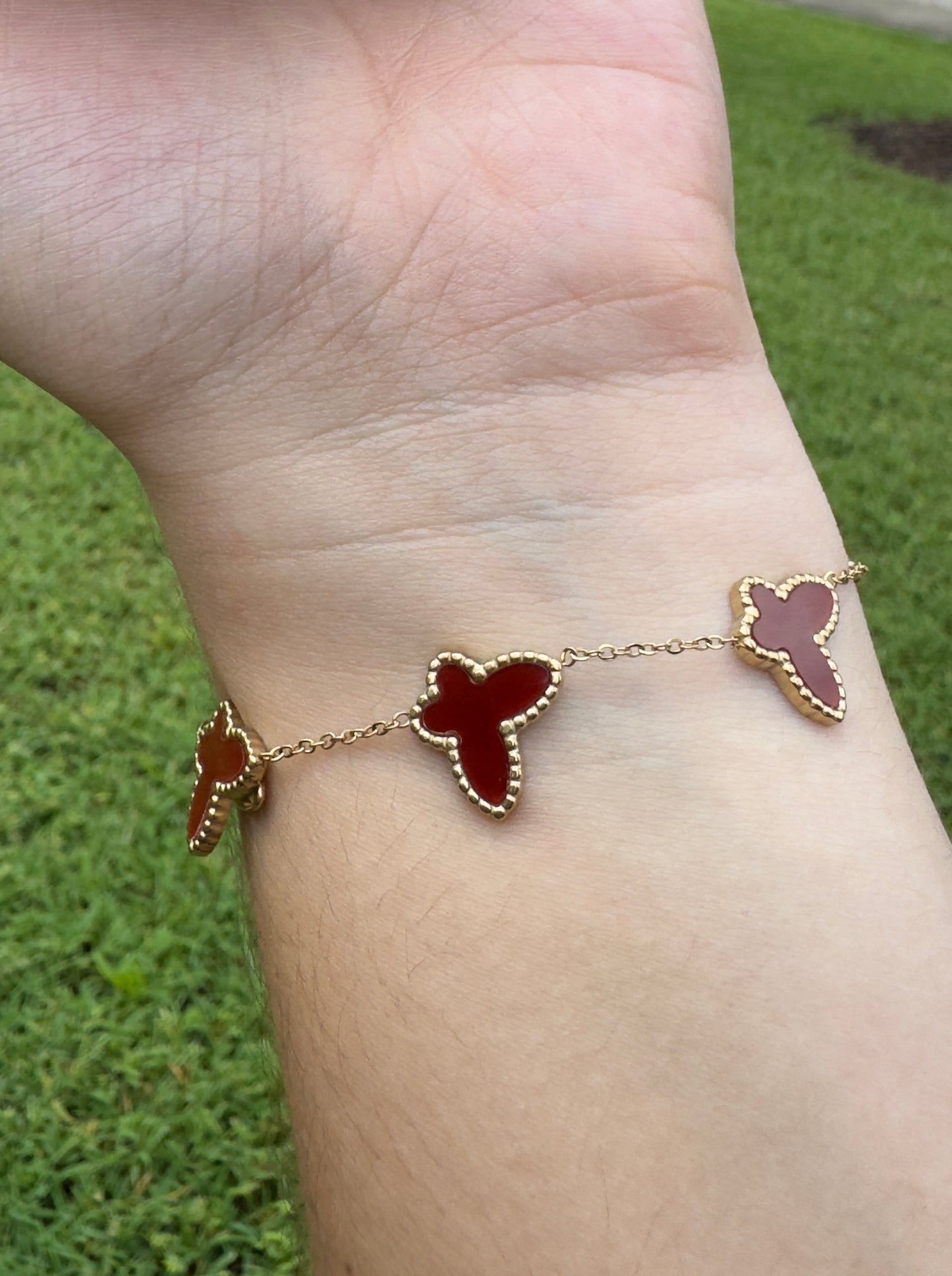 Dark Red Butterfly Bracelet