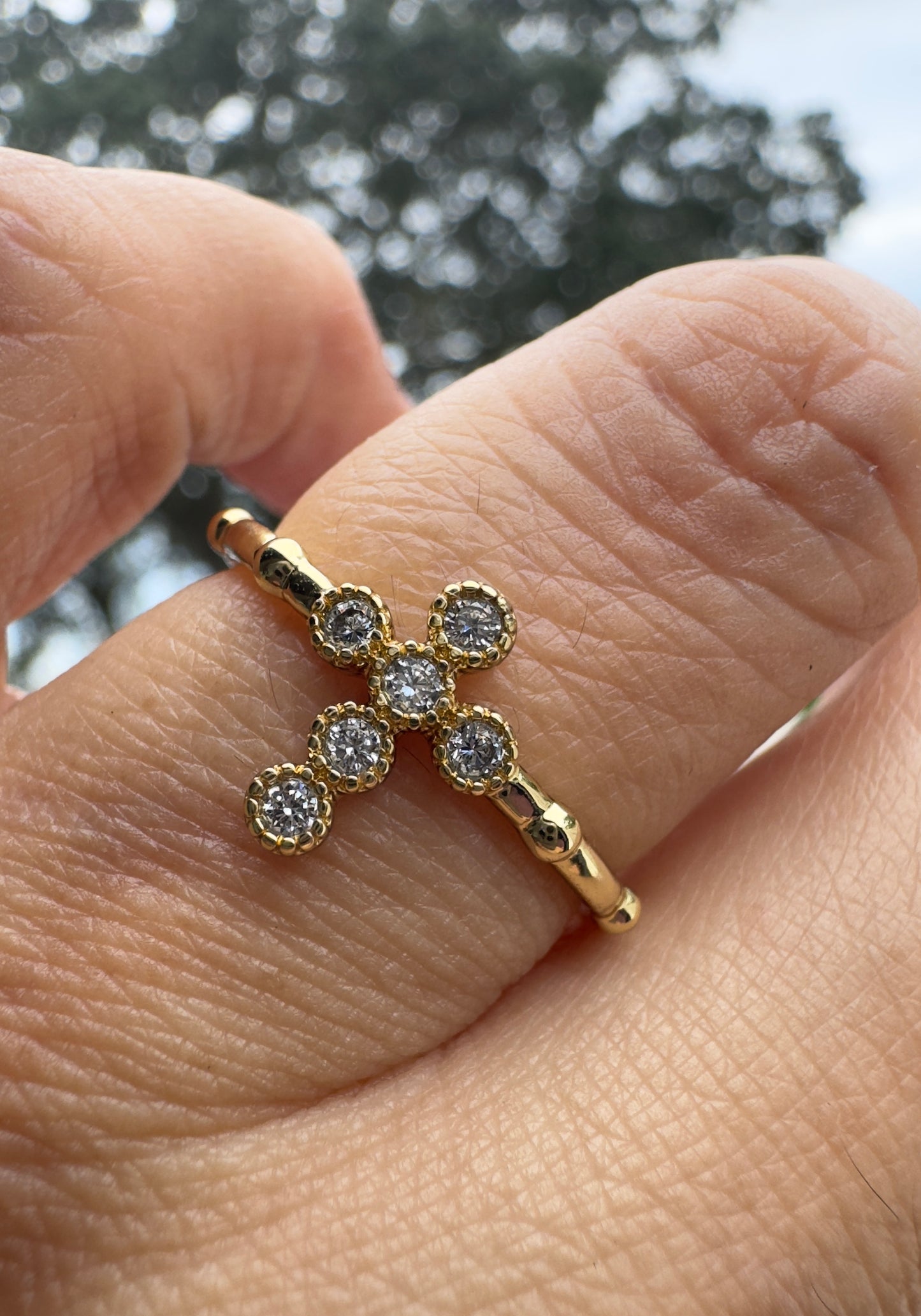 Cross Crystal Ring