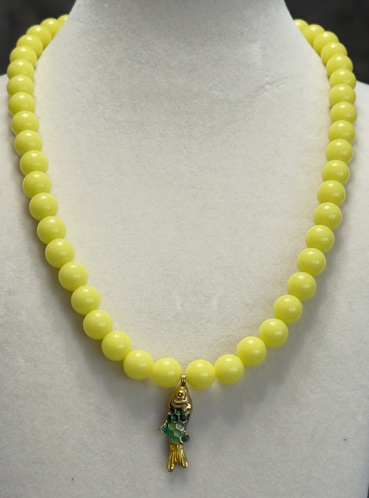 Handmade Acrylic Beaded Charm Necklace