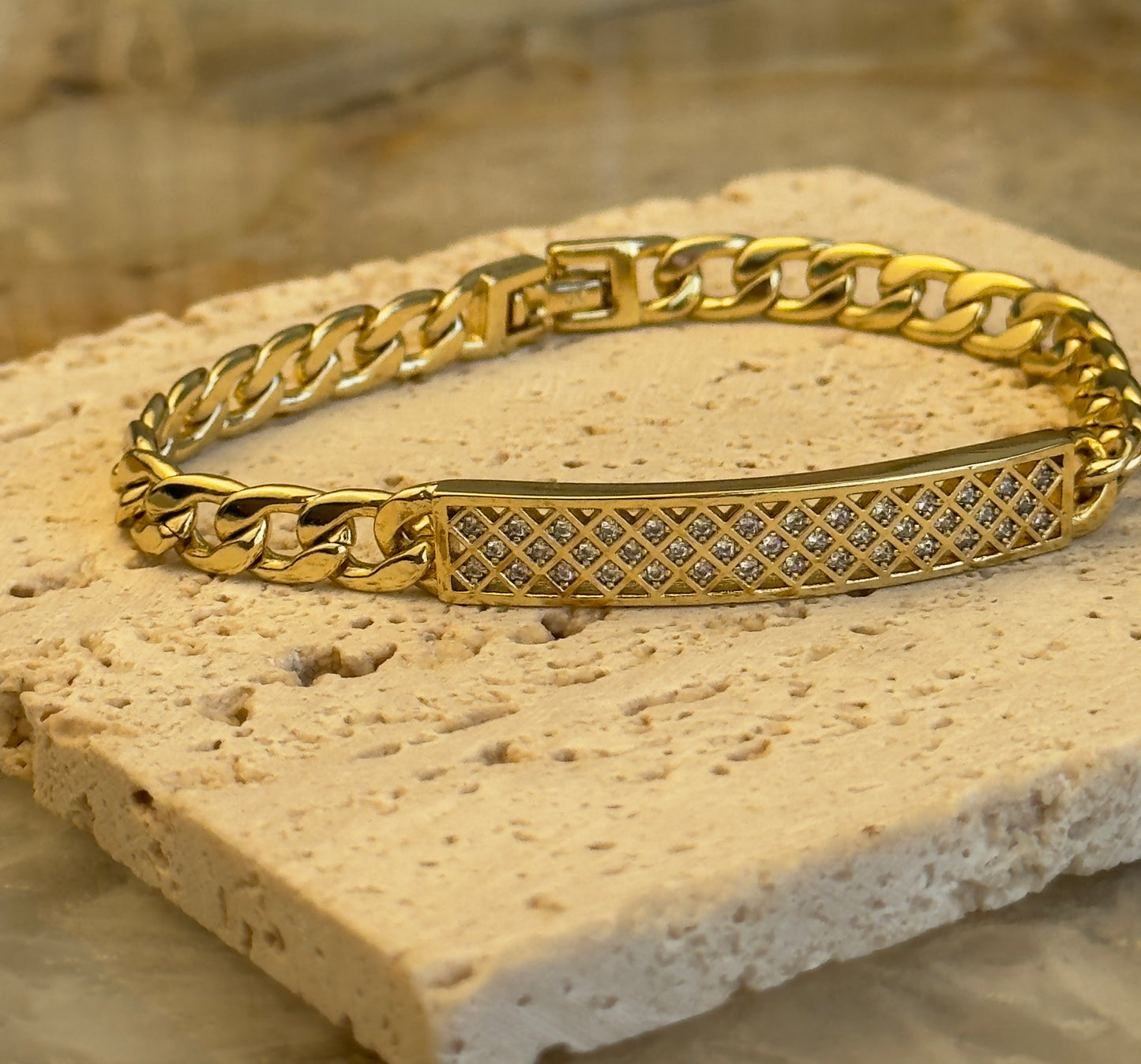 Diamond Cut Cuban Bracelet Plate