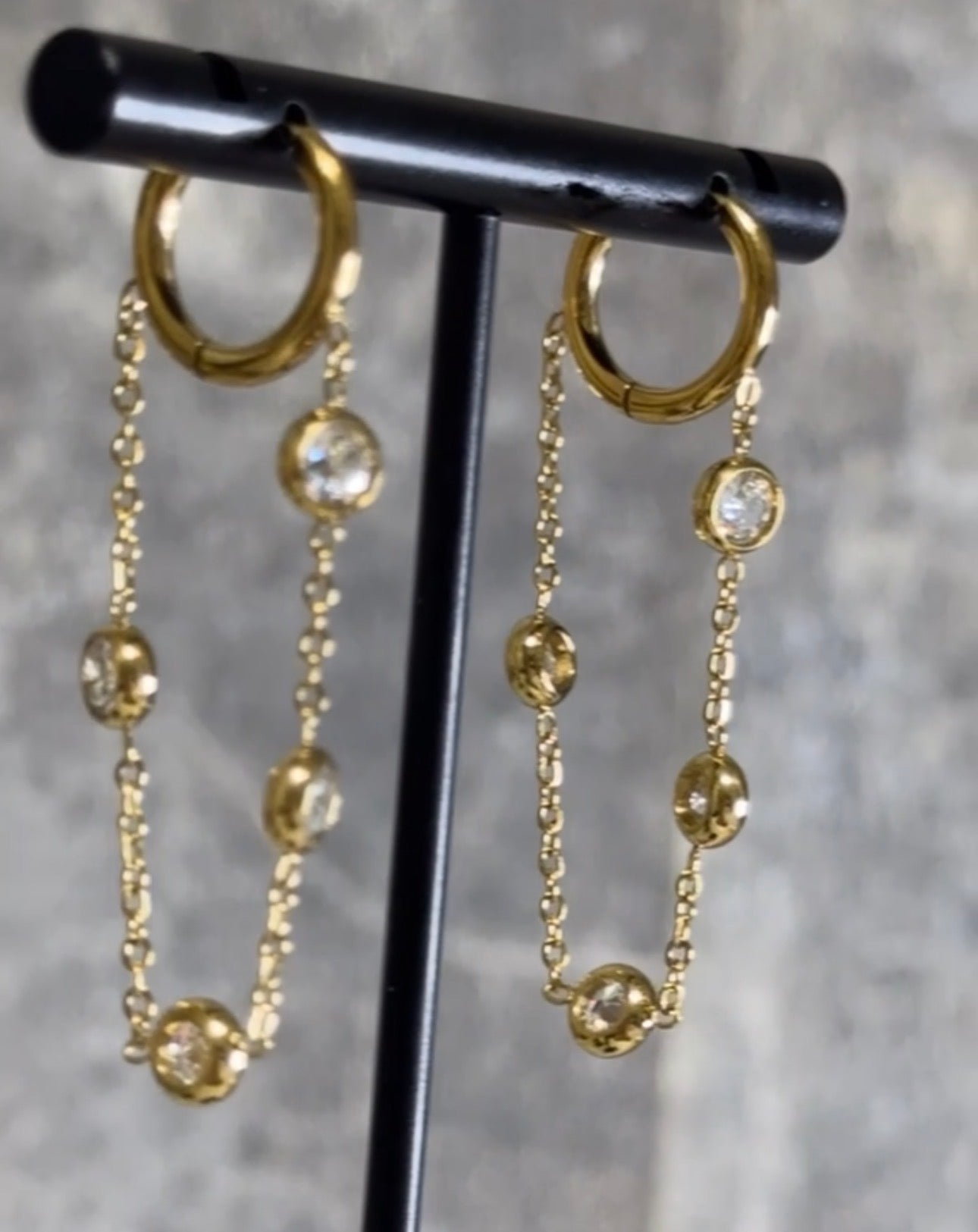 Luxe Crystal Drop Hoop Earrings