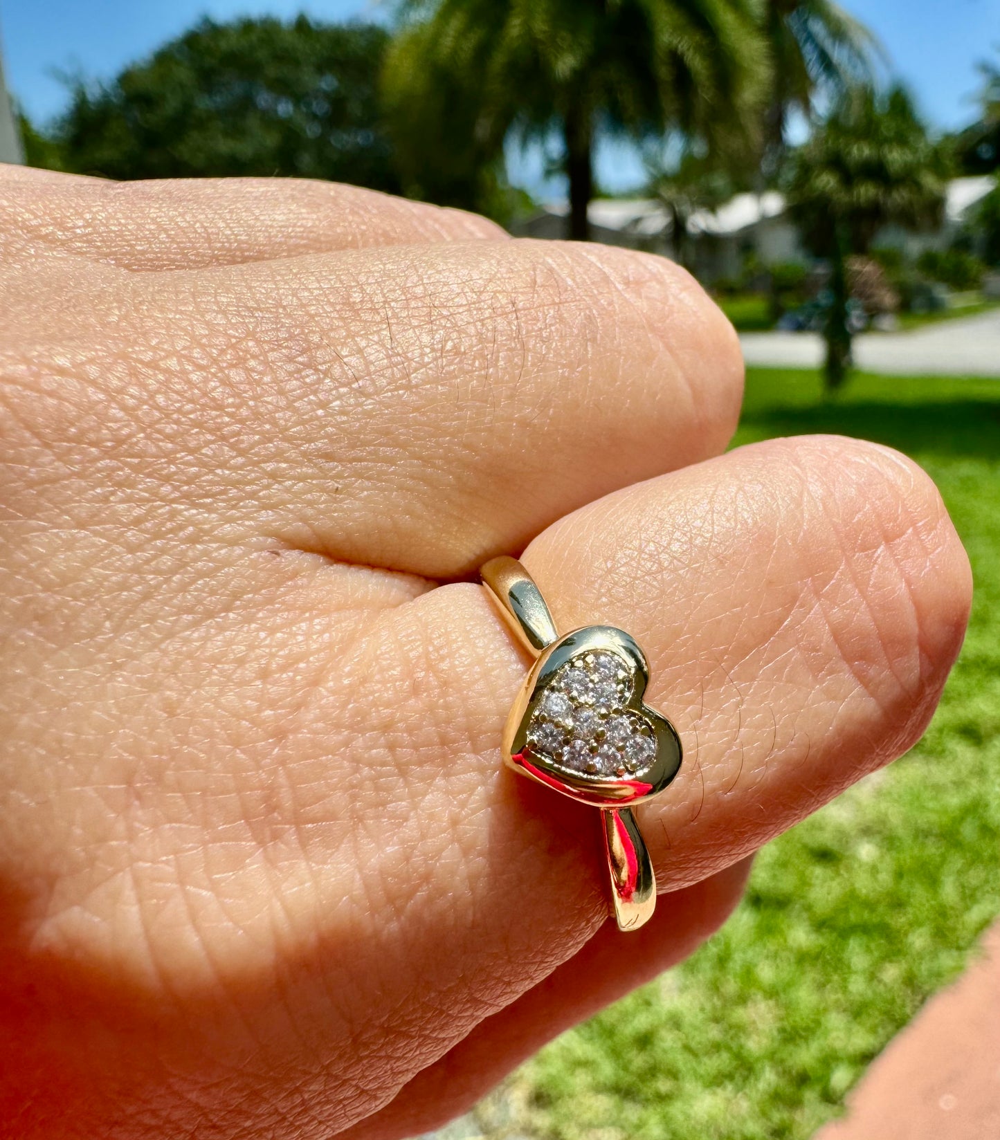 Heart  Ring  With Crystals