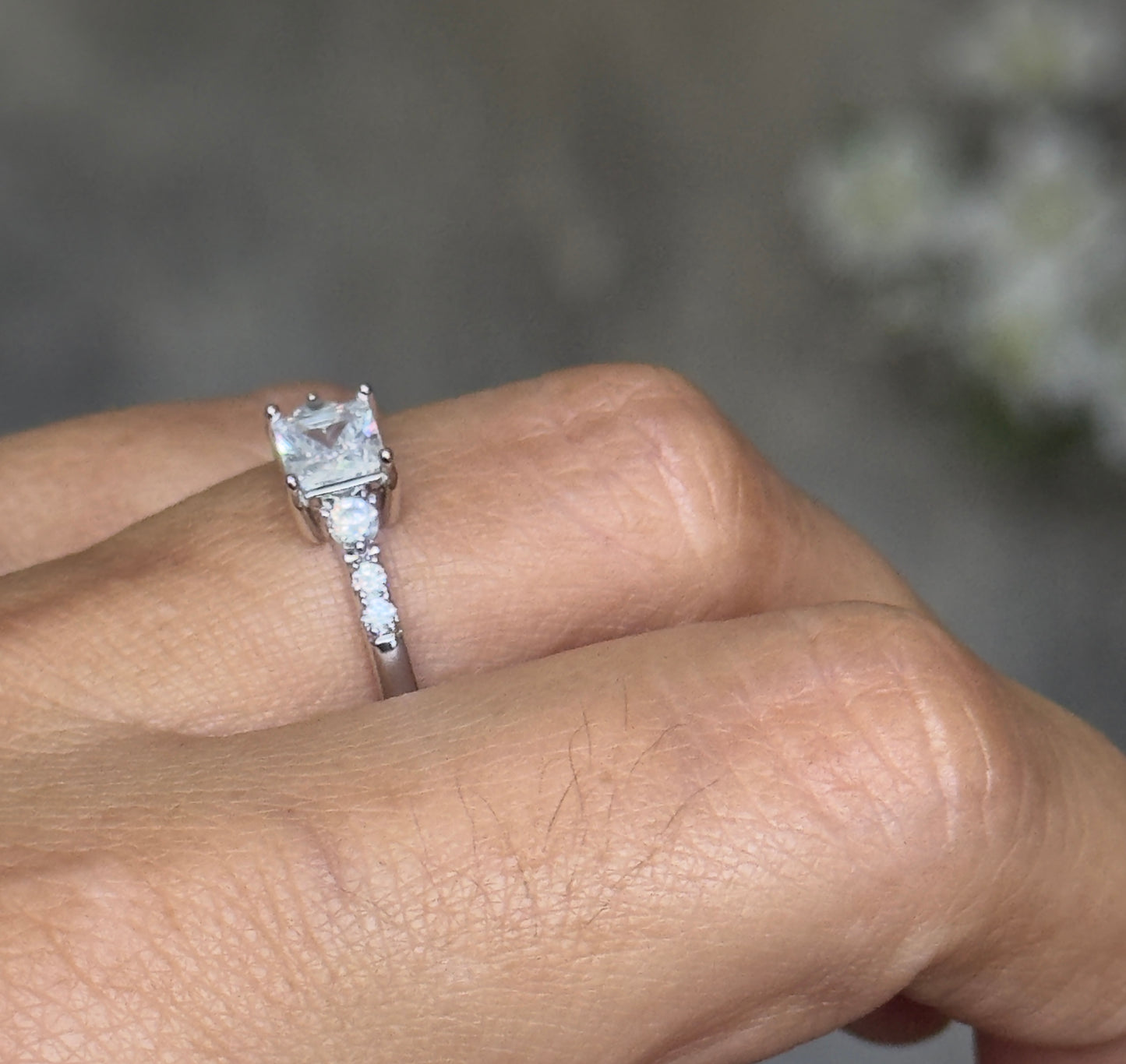 Emerald Cut CZ Solitaire Ring | Waterproof & Tarnish Resistant