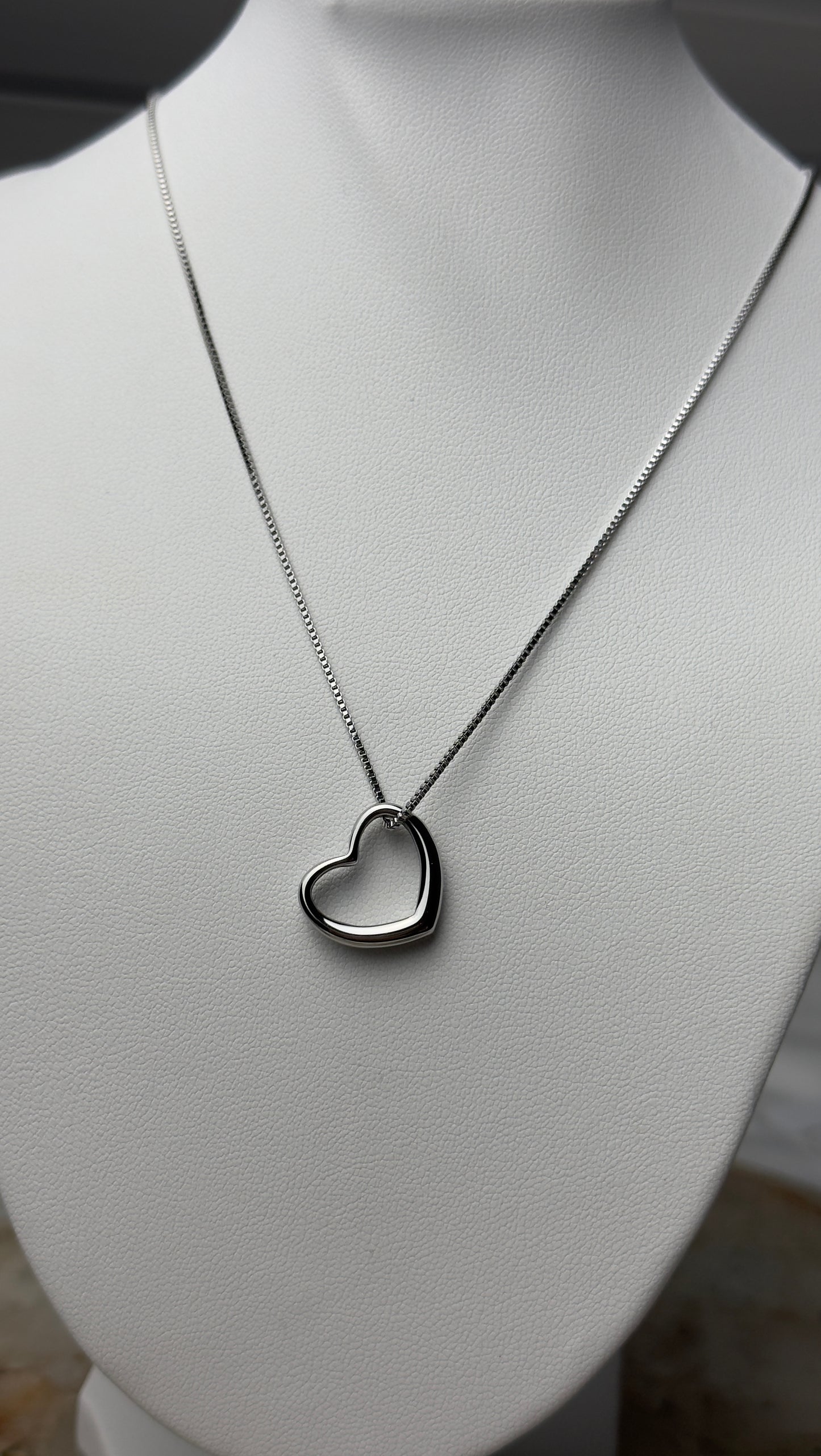 14Kt Silver Laminated Heart Charm Necklace