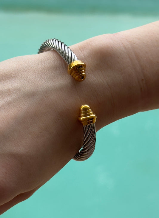 Two-Tone Rope Cuff  Bangle