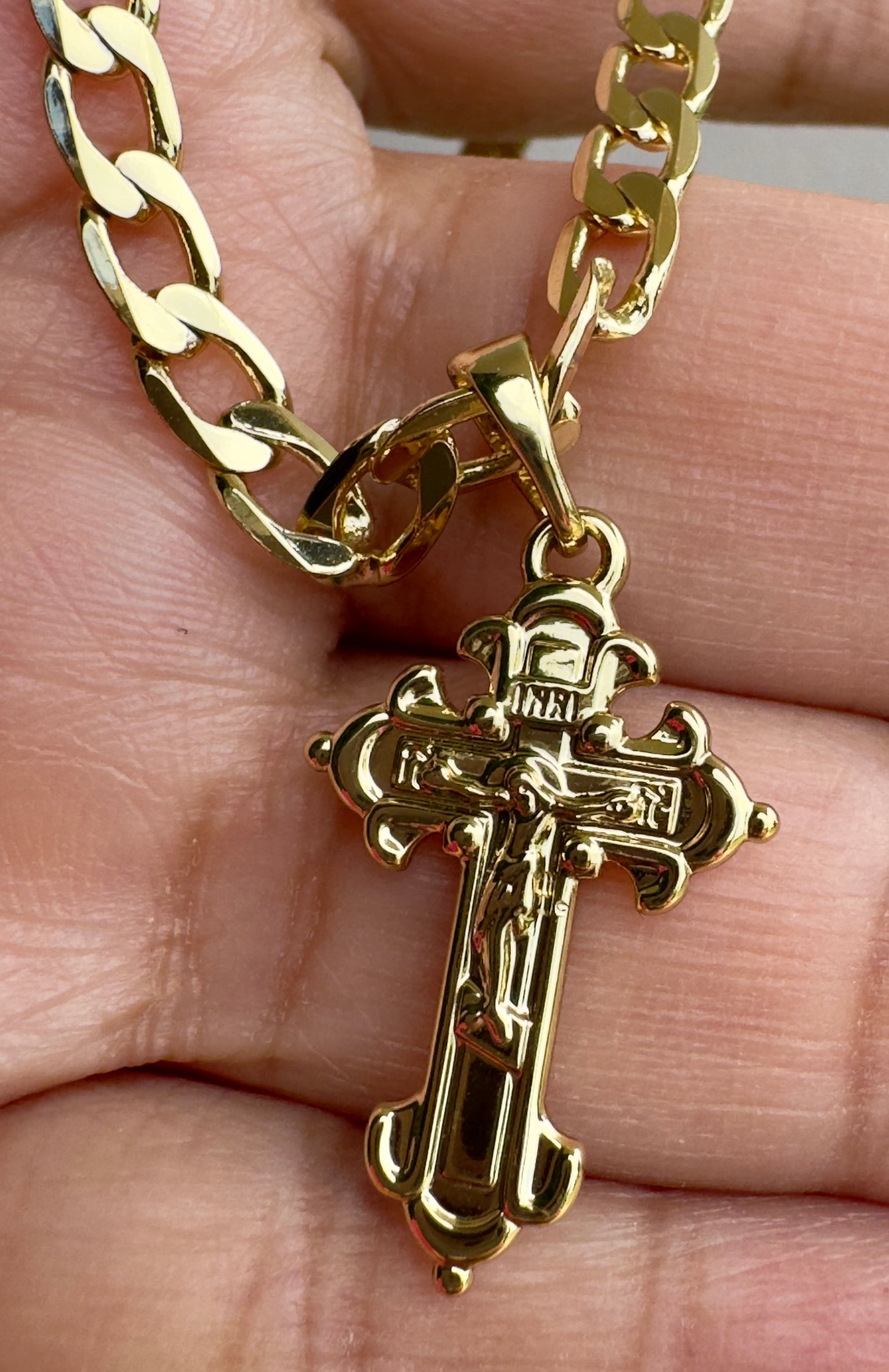 Cuban Crucifix Charm Necklace