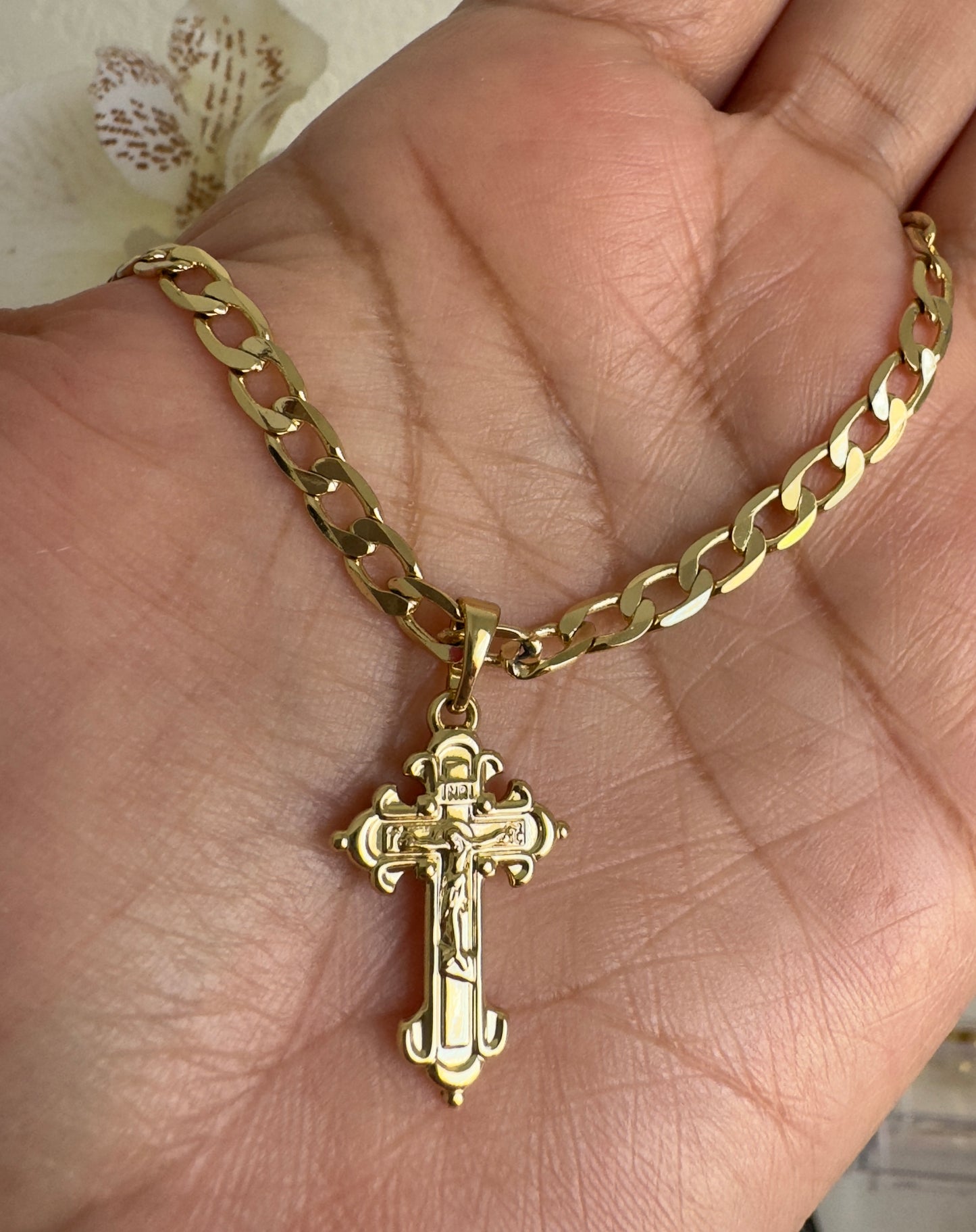 Cuban Crucifix Charm Necklace