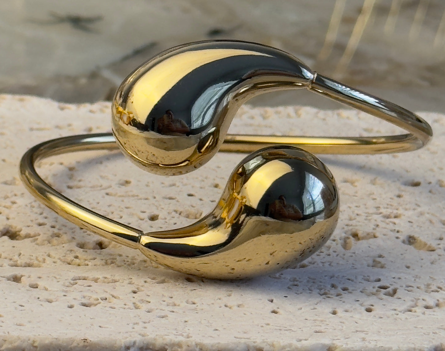 Double Tear Drop Cuff Bangle