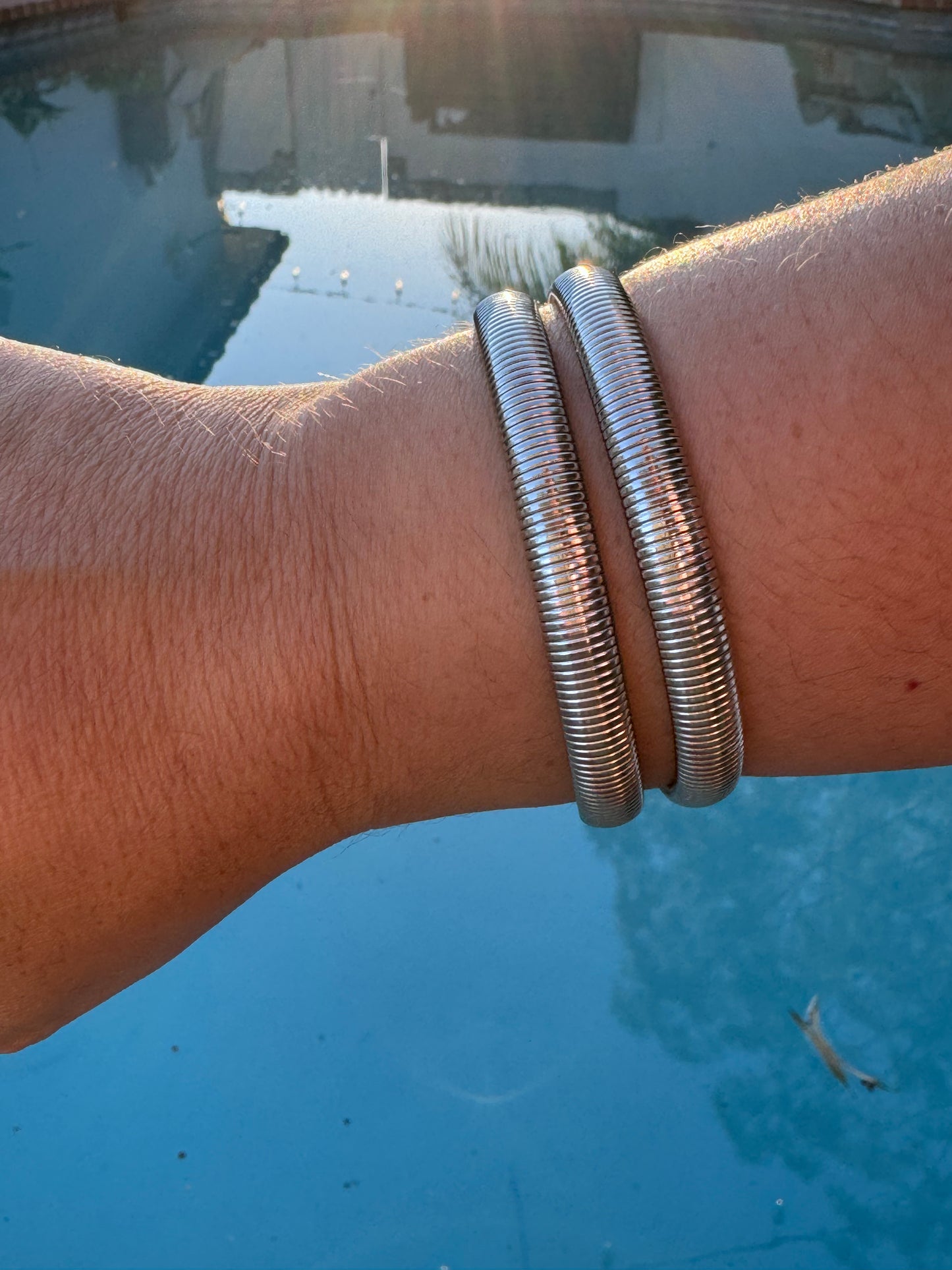 Texture Flexible Bracelet Silver - Each