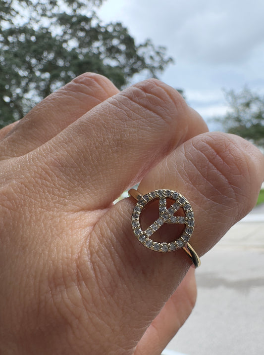 Peace  Crystal Ring