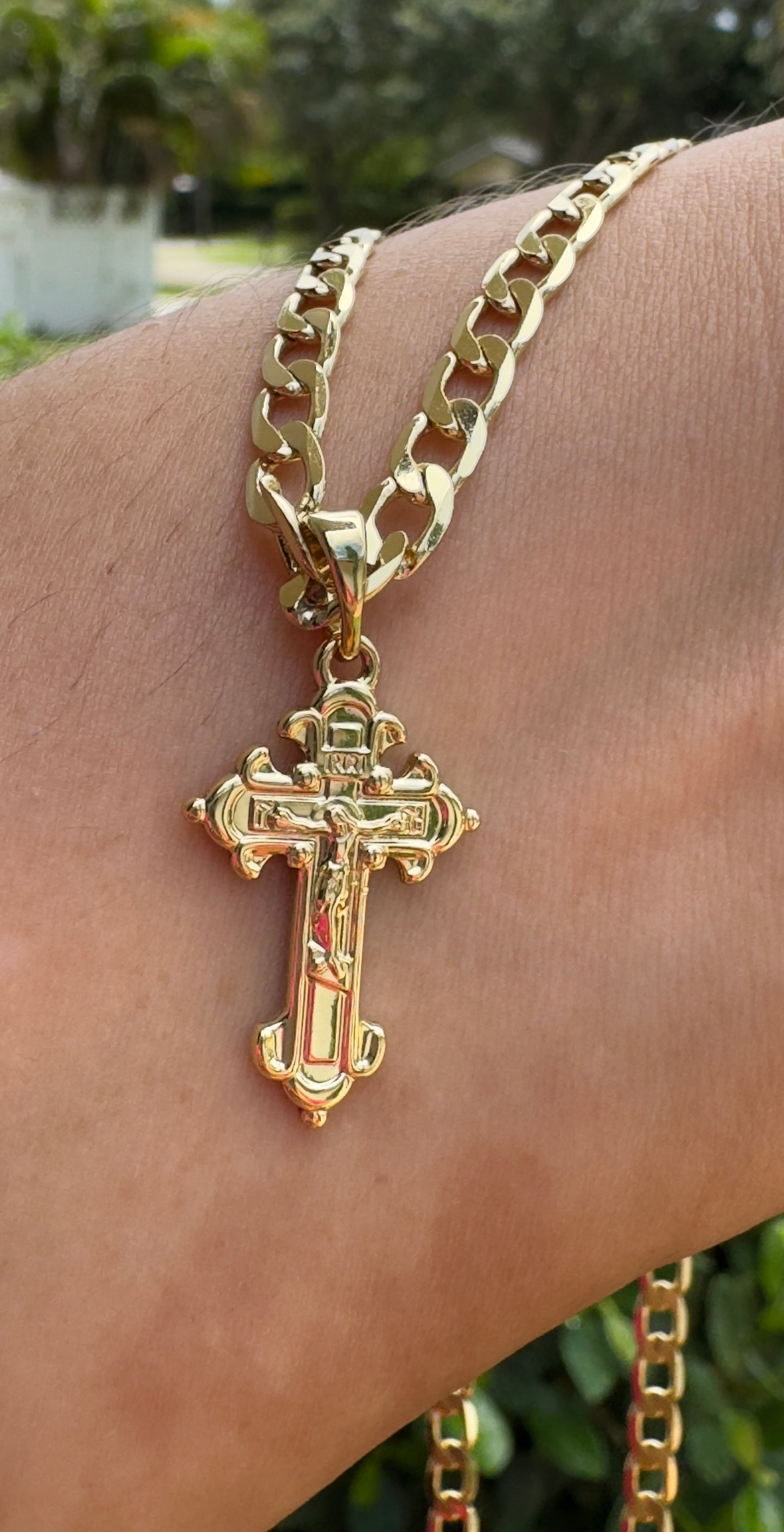 Cuban Crucifix Charm Necklace