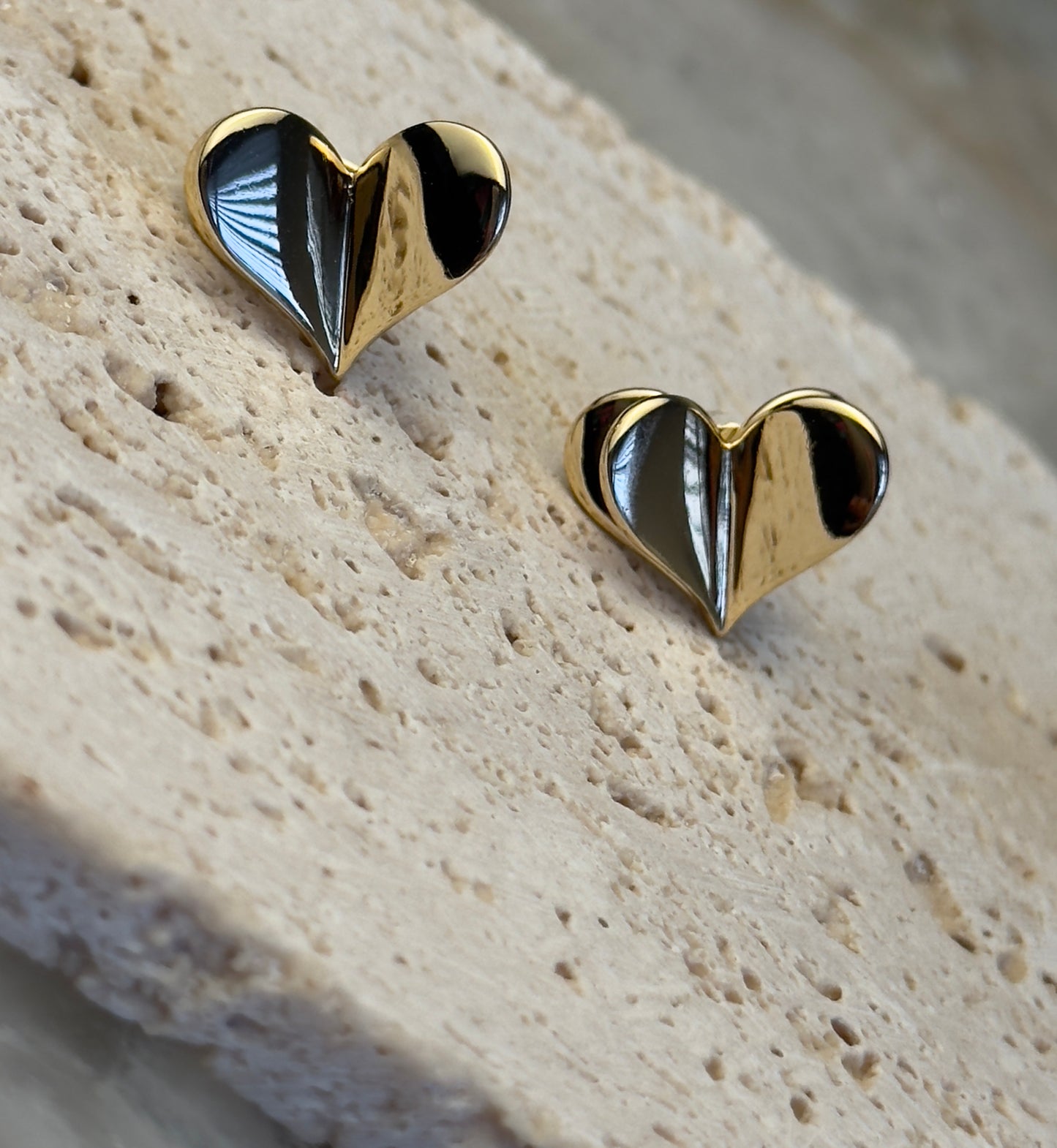 3D Heart Earrings