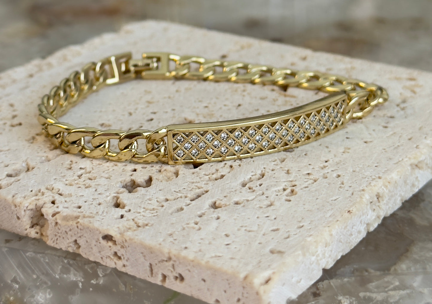 Diamond Cut Cuban Bracelet Plate