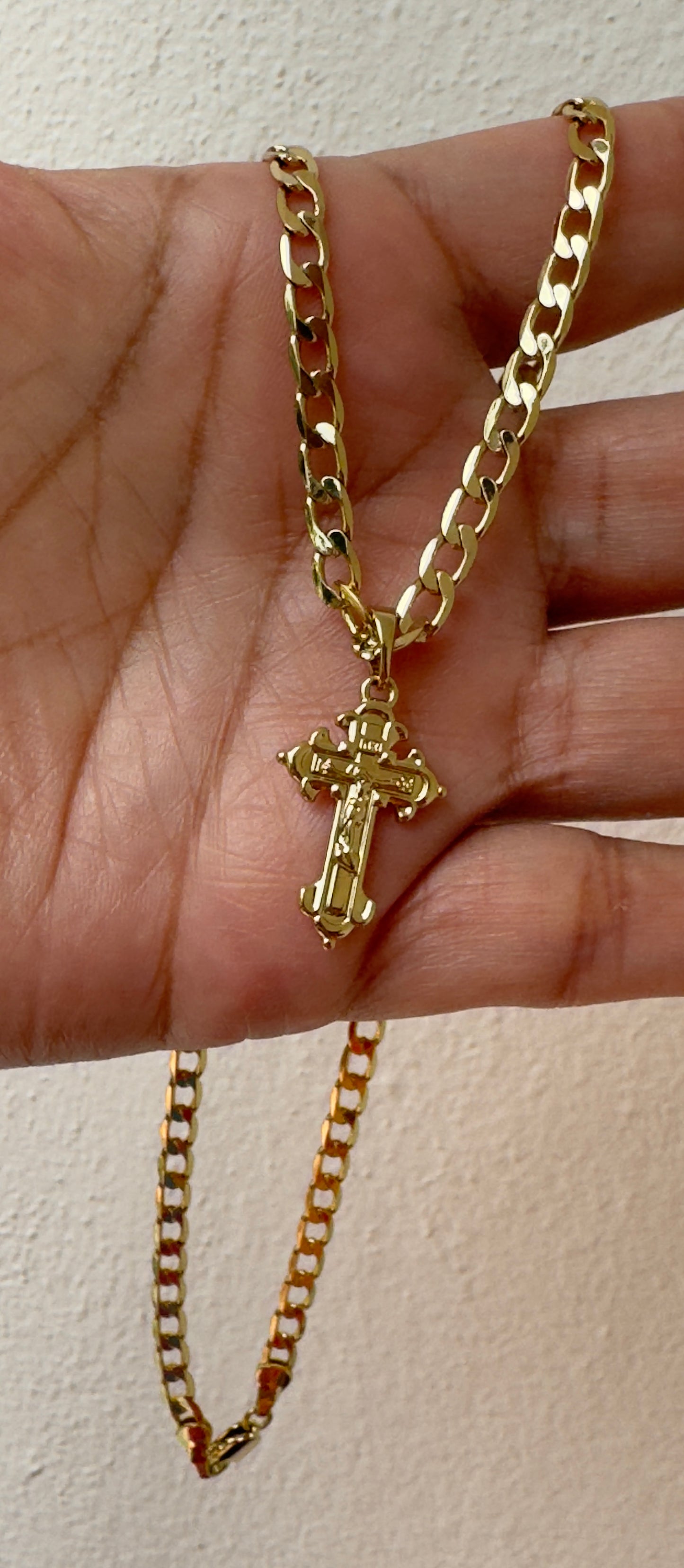 Cuban Crucifix Charm Necklace